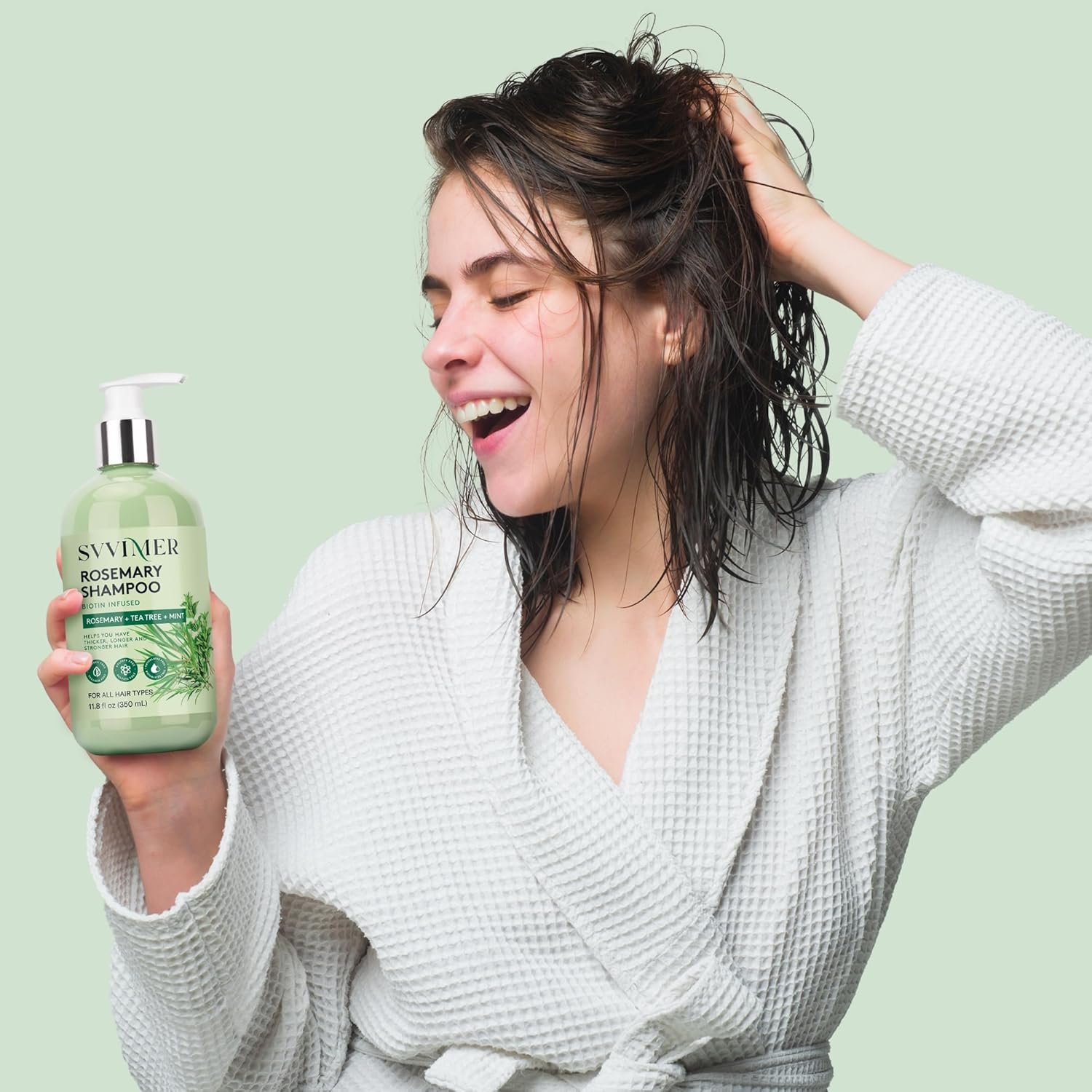 Rosemary Hair Growth Shampoo: Thickening and Regrowth Formula for Men & Women - Rosemary Mint Strengthening Shampoo with Tea Tree Oil Biotin - For Thinning Hair and Hair Loss 11.8 fl.oz - Image 7