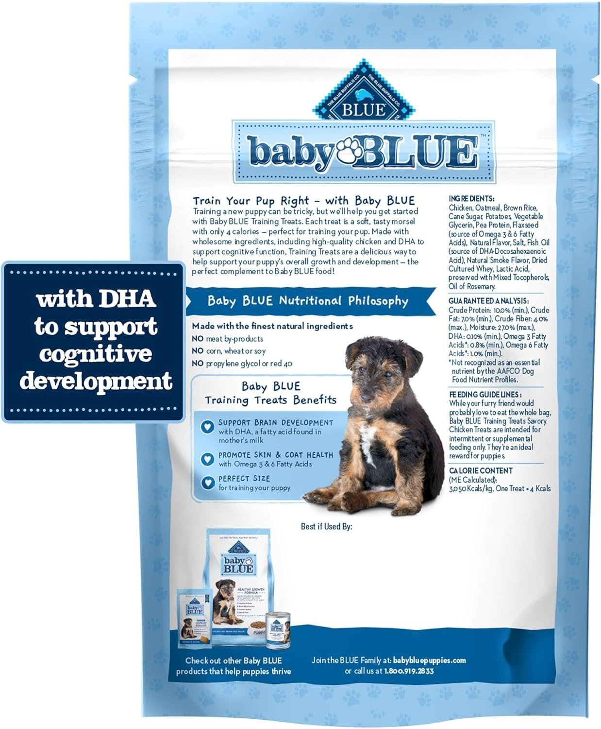 Blue Buffalo Baby BLUE Training Treats Natural Puppy Soft Dog Treats, Savory Chicken 4-oz Bag - Image 3