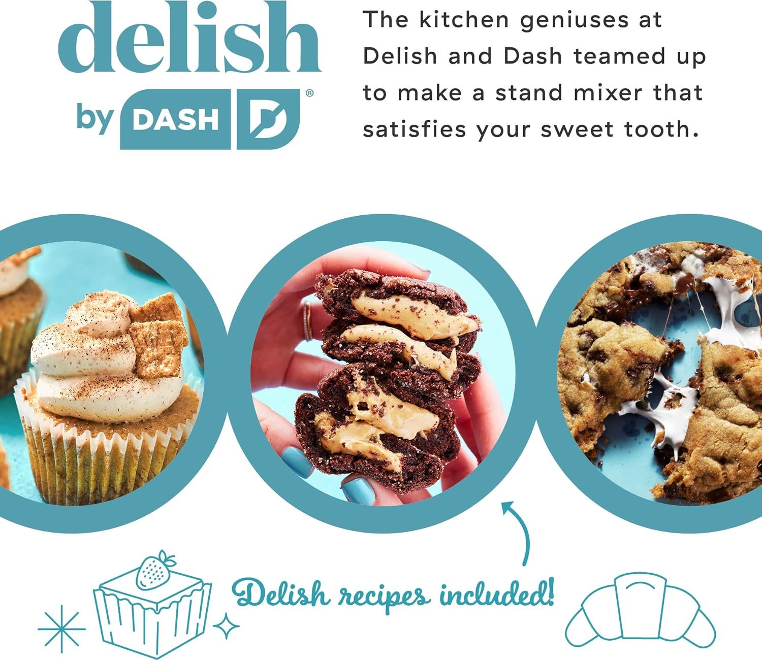 DASH Delish by DASH Compact Stand Mixer, 3.5 Quart with Beaters & Dough Hooks Included - Blue - Image 5
