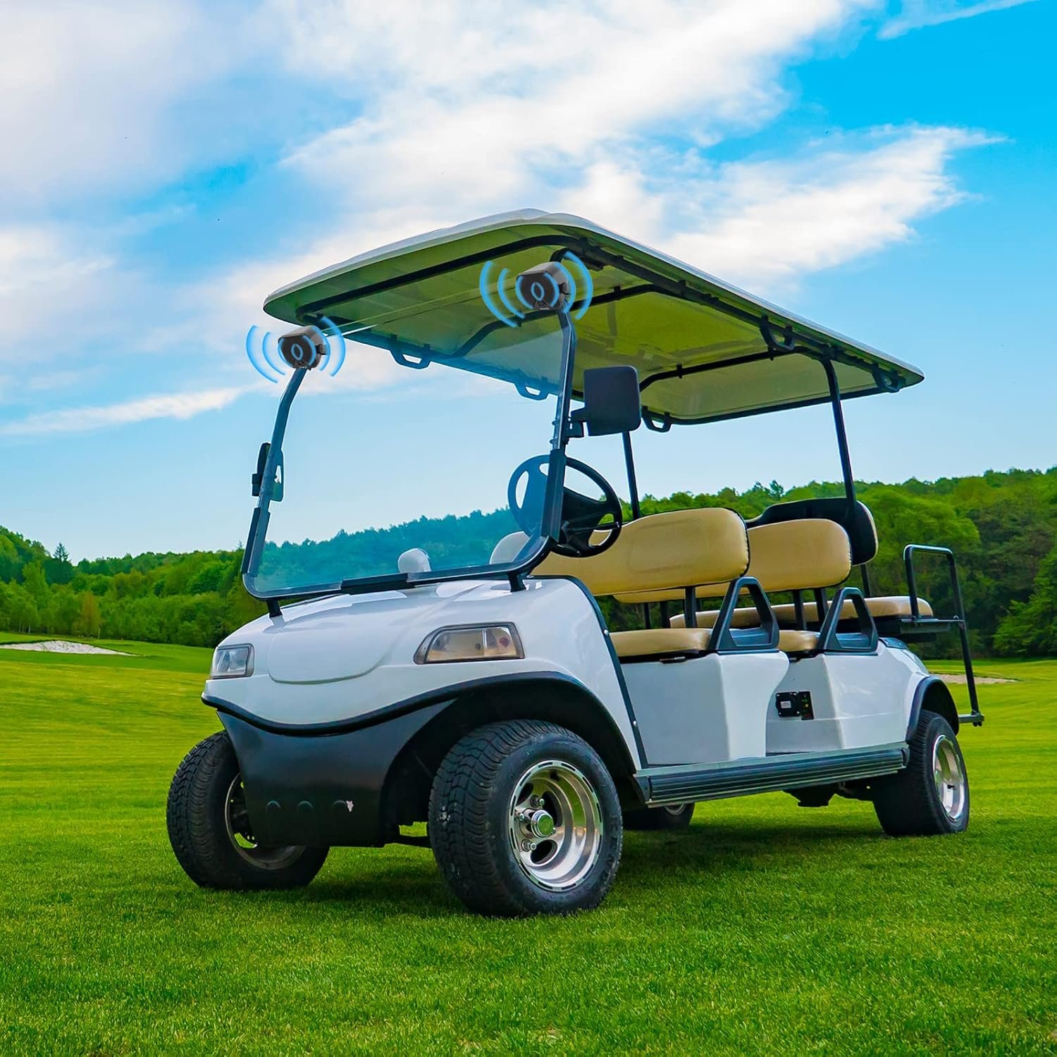 Herdio 4 Inches Heavy Duty Waterproof Boat Marine Bluetooth Speakers Surface Mounted for Camper Skid Steer ATV UTV RZR Golf Cart Tractor - Image 8