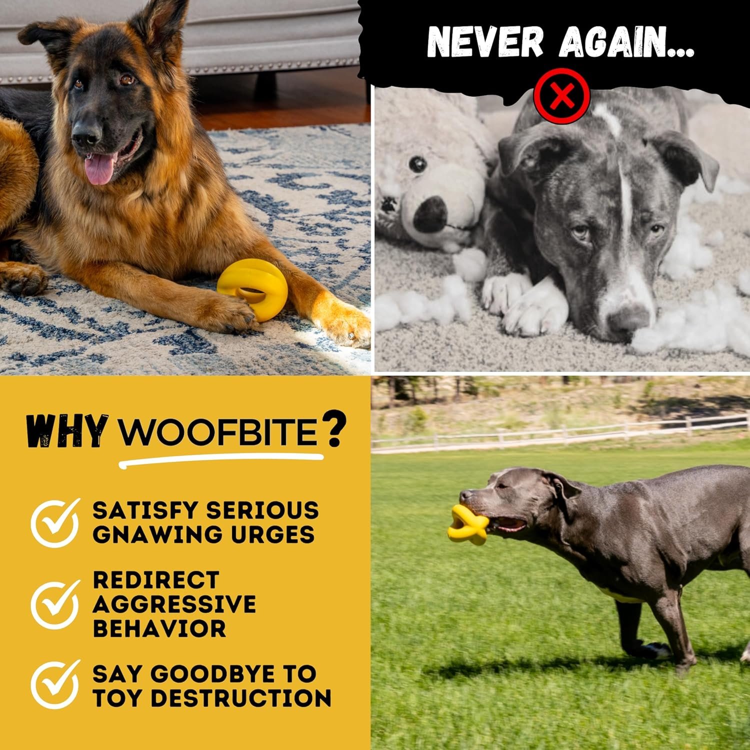 Indestructible Ring Ball - Lifetime Replacement - for Aggressive Chewers, Medium Large Breed - Non-Toxic Natural Rubber Dog Toys - Butter Scent, Yellow (Highly Visible Color for Dogs) - 4.5” - Image 8