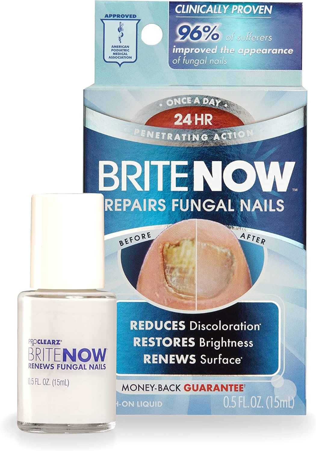 Brite Now Nail Treatment, Restores The Appearance Of Damaged & Discolored Nails, Peel-Away Technology, Brightening & Smoothing Nail Repair, 0.5 Ounce - Image 2
