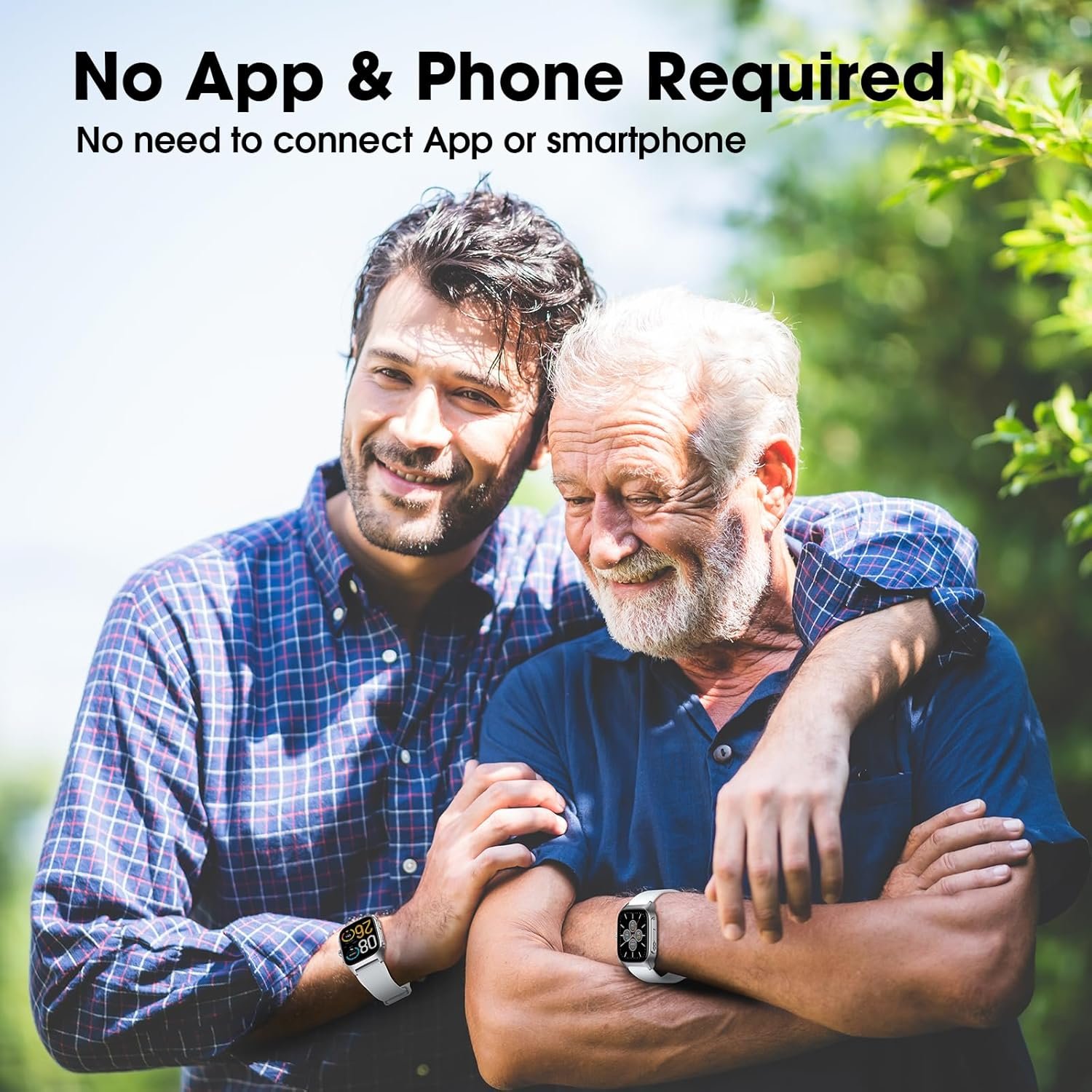 Smart Watch Classic Style for Men, Metal Watch, 14 Days Battery Heart Rate Step Tracker No App/Phone Required, 10 Meters Waterproof, Bluetooth Call(Answer/Dial Calls), 1.85'' AMOLED Display - Image 4