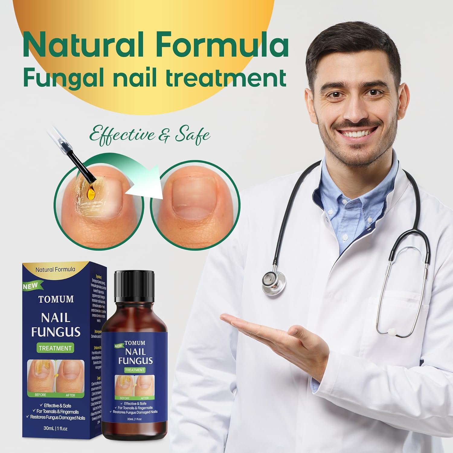 Toe finger nail fungus treatment: Hongos fungal remover extra strength liquid - finger nail fungi aid care kit - fungus nail repair with brush - (30ml/1fl oz) - Image 3