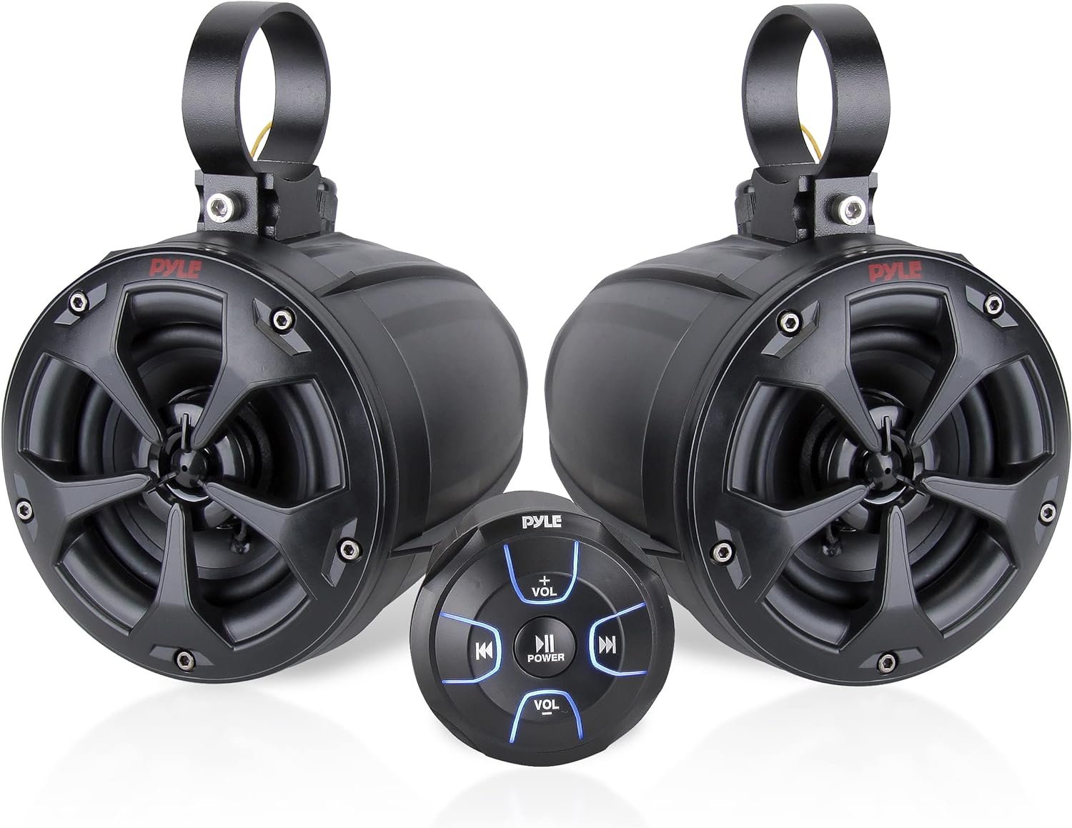 Pyle 2-Way Dual Bluetooth Off-Road Speakers - 4 Inch 800W Marine Waterproof Wakeboard, Full Range Outdoor for ATV, Snow Mobile UTV, Quad, Jeep, Boat PLUTV46BTA, Black - Image 2