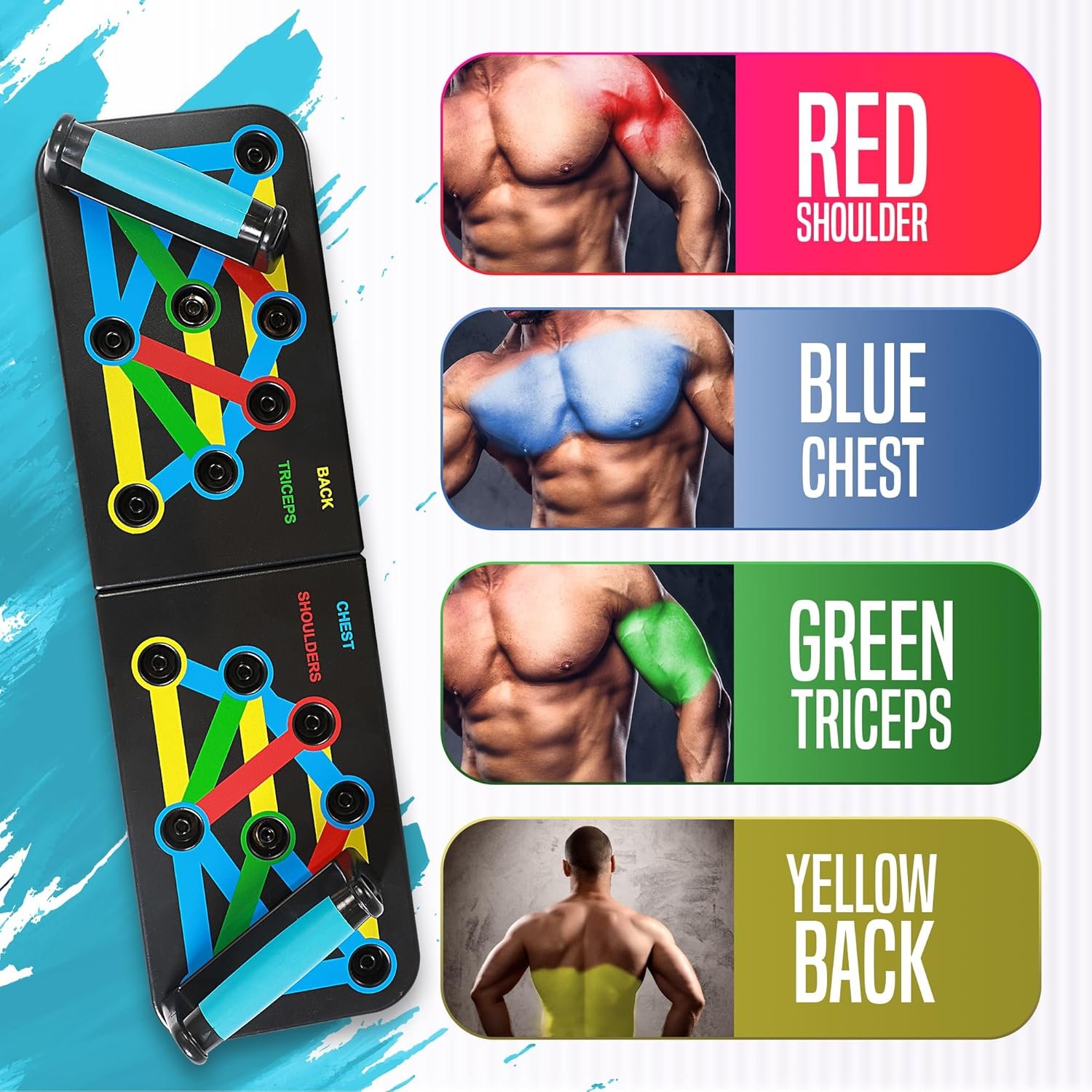 Push Up Board | Premium Push Up Board for Men and Women | Multi-function Color Coded Adjustable Handles Push-Up Stand Bars | Exercise Fitness Equipment & Strength Training - Image 5