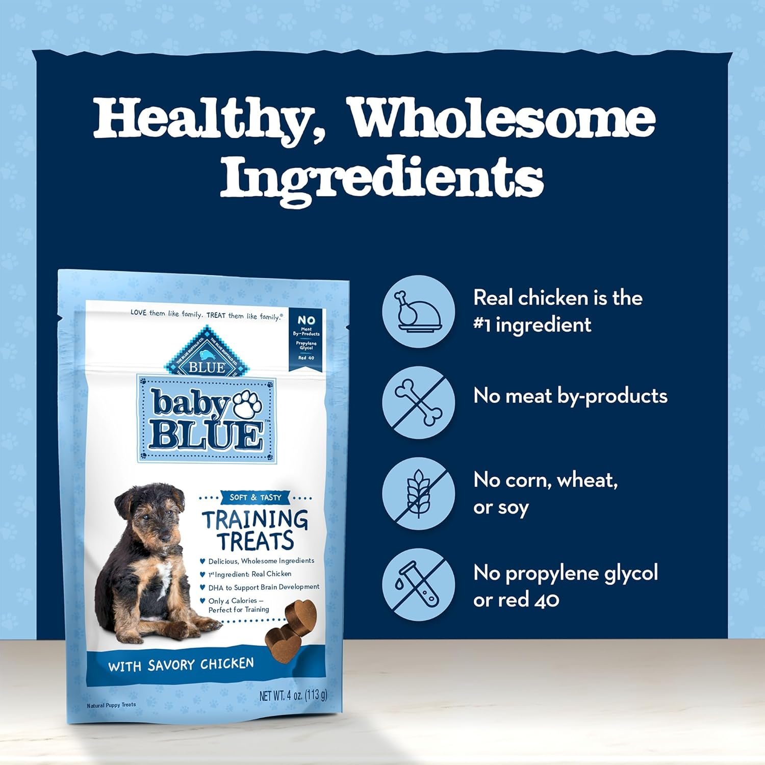 Blue Buffalo Baby BLUE Training Treats Natural Puppy Soft Dog Treats, Savory Chicken 4-oz Bag - Image 8