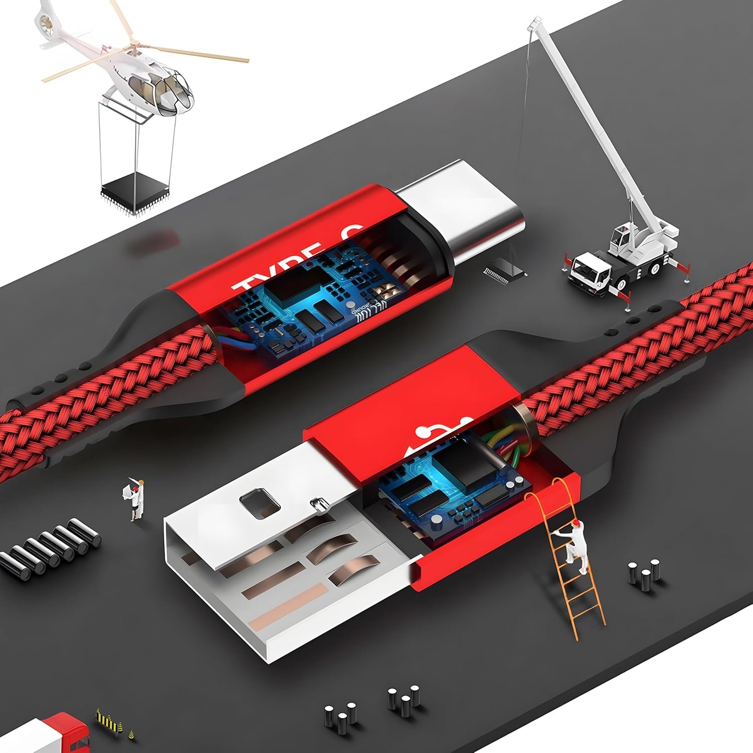 AkoaDa USB C Cable, 3-Pack (10ft+6.6ft+3.3ft) 3.1A USB A to USB-C Fast Charger Cord Compatible with iPhone 16 15 Pro Max Samsung Galaxy S24 S23 S22 S20 Note S21 S20 Plus iPad 10 Air 5 4 Mini 6 LG Moto - Image 5