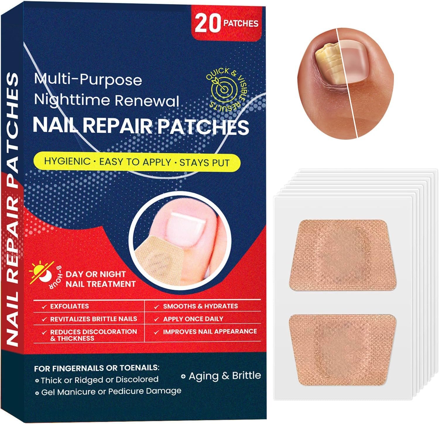 Toenail Fungus Treatment Extra Strength: Toe Nail Fungus Treatments for Toenail Fingernail - Fungal Nail Treatment and Nail Repair - Nighttime Fungal Nail Patches for Better Nails Cuticle Nail Care - Image 2