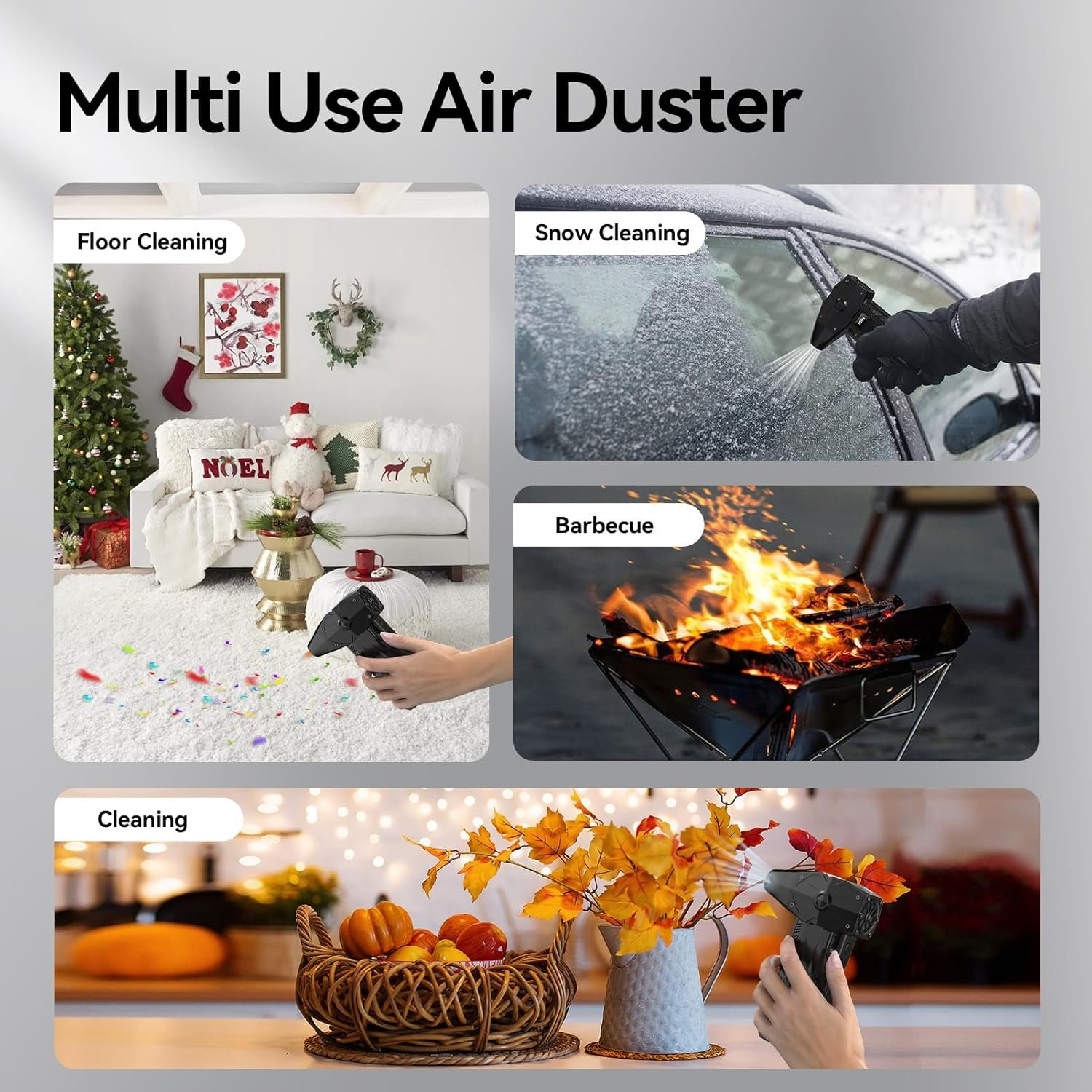V9 Compressed Air Duster,4 Gear 350000RPM Adjustable Electric Air Duster with HD Display, 8000mAh Rechargeable Jet Dry Blower as Keyboard Cleaner PC Cleaning Kit,Air Broom Replaces Compressed Air Can - Image 8