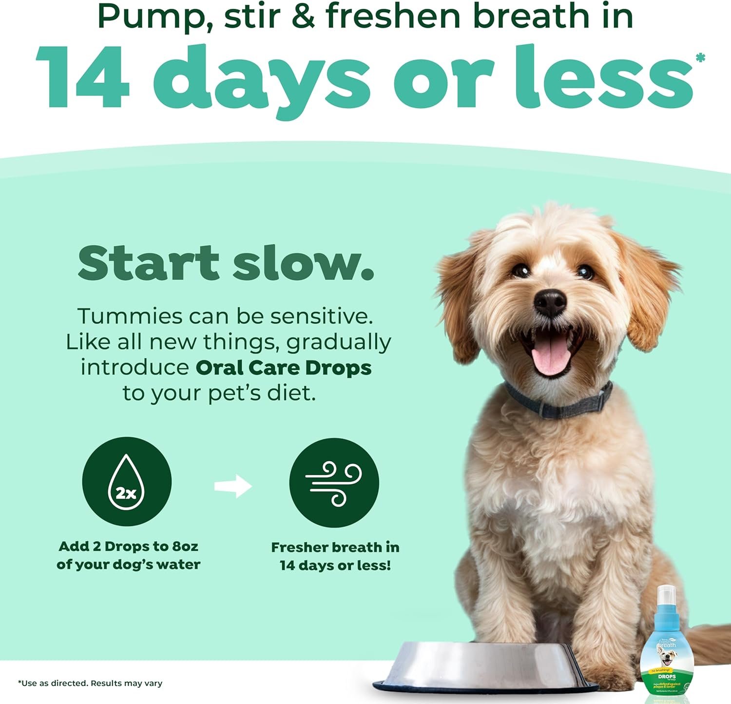 TropiClean Fresh Breath Dental Water Additive Concentrate | Dog Teeth Cleaning | Dog Breath Freshener | Dog Dental Care| Made in the USA | 2.2 oz. - Image 4