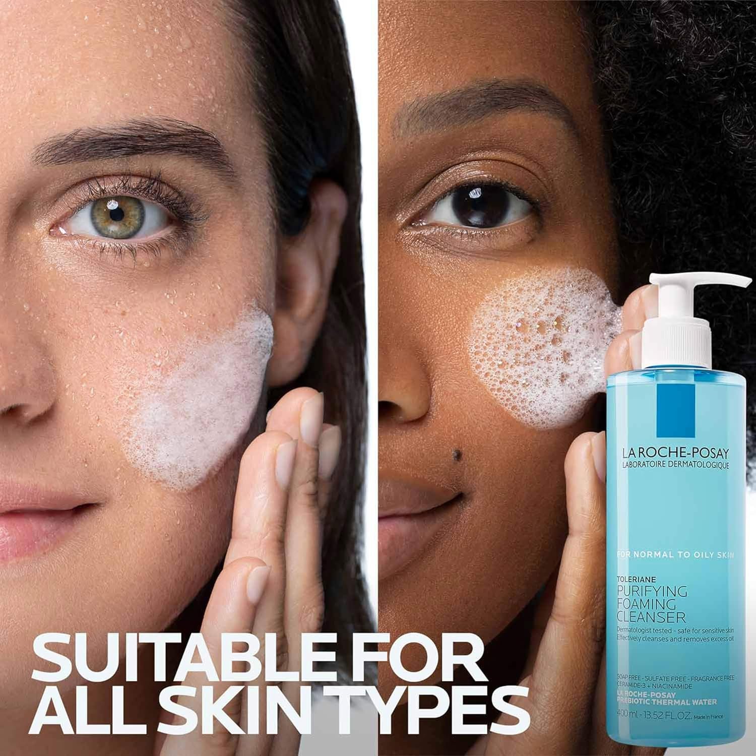 La Roche-Posay Toleriane Purifying Foaming Facial Cleanser, Oil Free Face Wash for Oily Skin and for Sensitive Skin with Niacinamide, Pore Cleanser Won’t Dry Out Skin, Unscented - Image 6