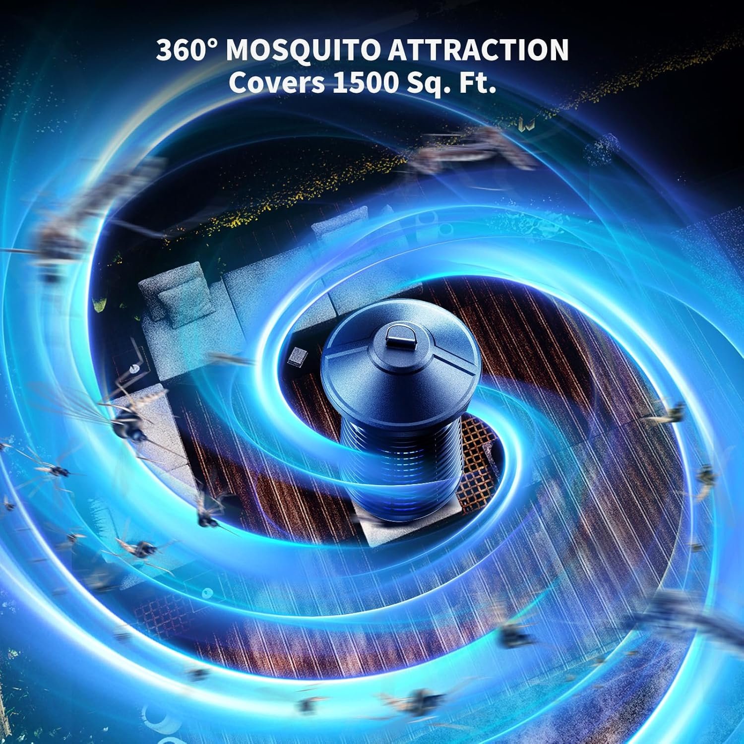 Minimoon Bug Zapper Outdoor 4000V Electric Mosquito Zapper Plug-in Fly Zapper with 18w Replaceable Bulb,5.9 FT Power Cord, Fly Traps Outdoor for Backyard Patio Balcony Garage - Image 5