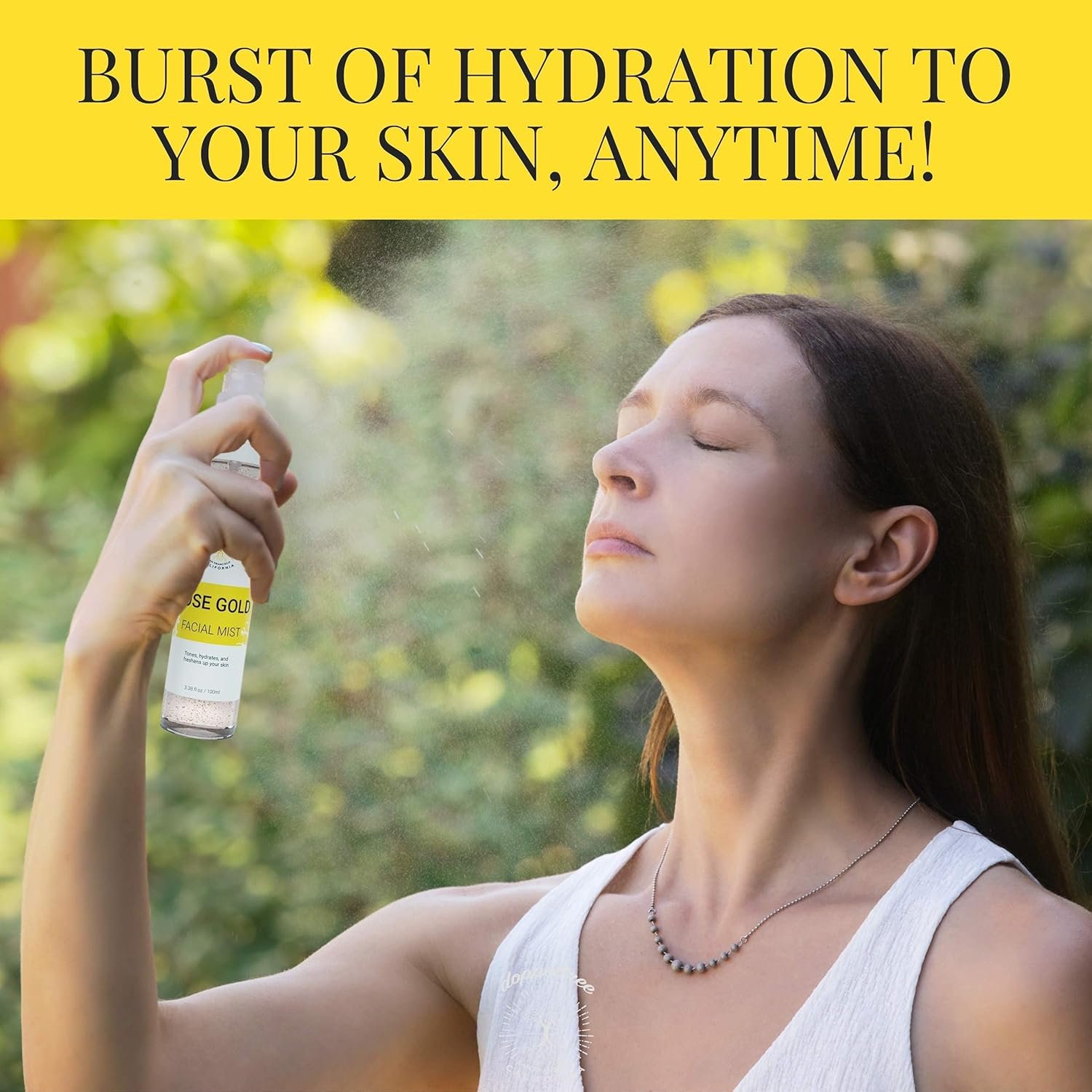 Hydrating Facial Spray Toner with Rosewater, Hyaluronic Acid, Rosehip Seed Oil and Aloe Vera - Mist for Face by Doppeltree - Formulated in San Francisco - Image 3