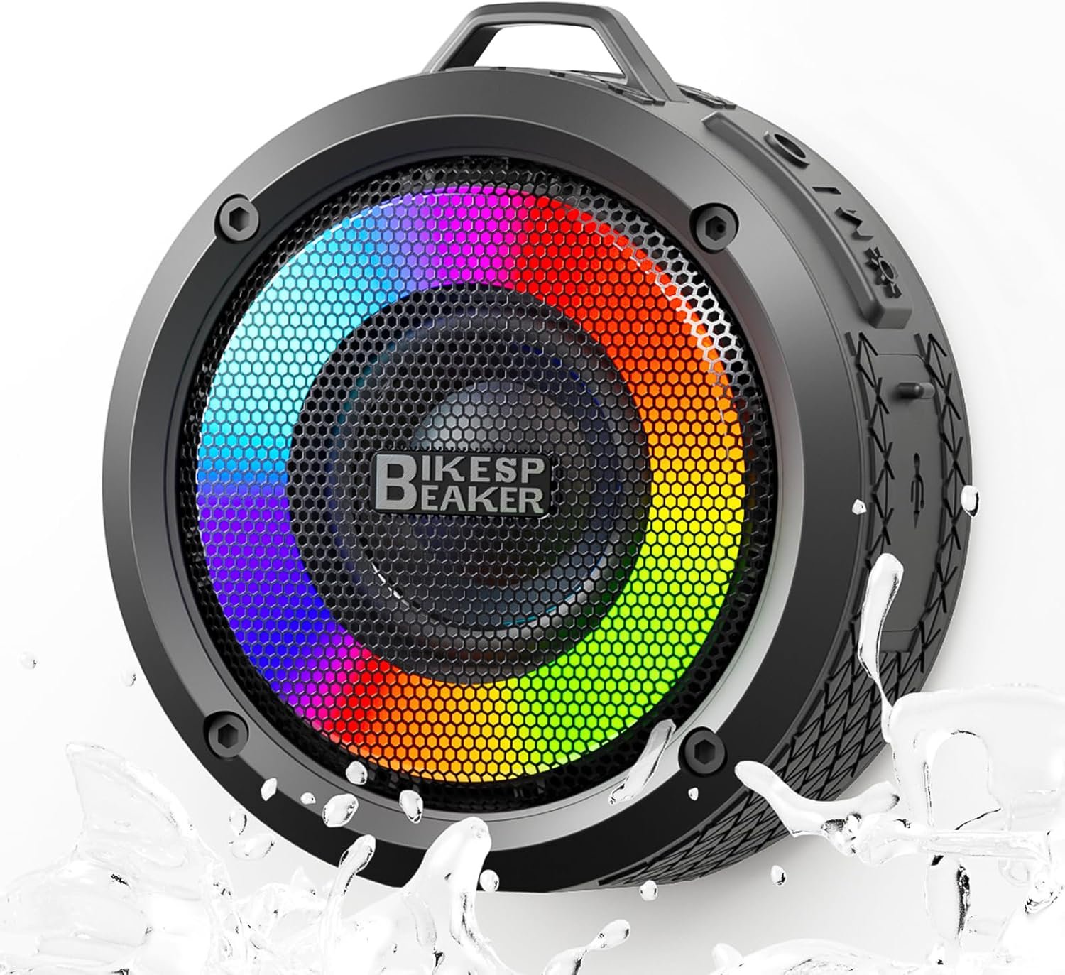Bluetooth Shower Speaker, Upgraded Portable Shower Speakers Wireless Bluetooth 5.4, IP7 Waterproof Speakers with LED Lights, 12H Playtime, Suction Cup, Lanyard, Handsfree for Pool Bathroom Beach Party - Image 2