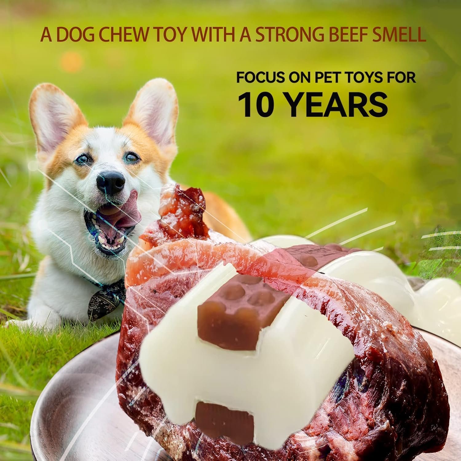 Dog Chew Toys for Aggressive Chewers, 2 Pack Beef Flavor Tough Dog Bones for Large/Medium Breed Dogs, Nylon Dog Toys for Teething and Training - Image 6