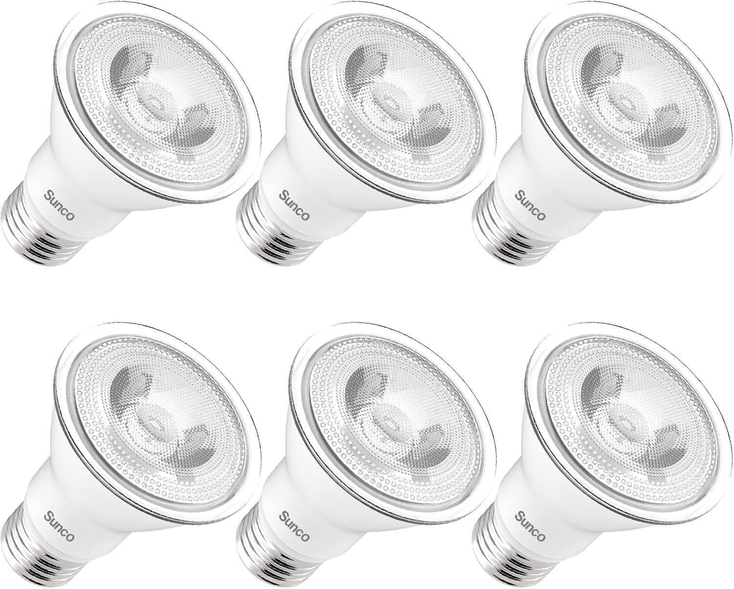 Sunco 6 Pack PAR20 LED Bulbs 40W Equivalent 7W, Dimmable 3000K Warm White, 470 LM, E26 Medium Base, IP65 Waterproof, Indoor Outdoor Flood Light - UL - Image 2