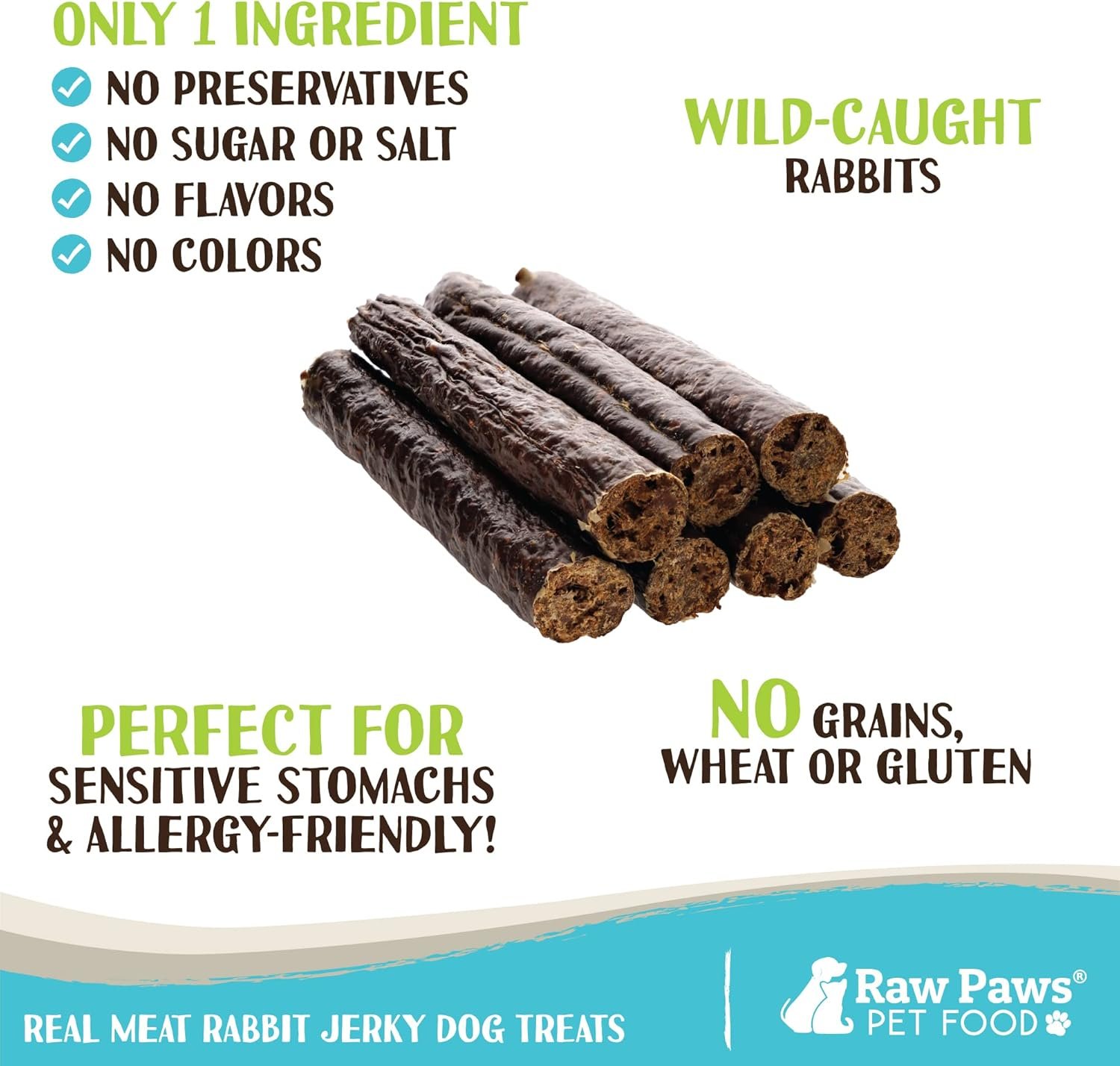Raw Paws Wild-Caught Rabbit Treats for Dogs, 6-oz - Packed in USA - Rabbit Dog Treats - Corn, Soy & Grain Free Rabbit Bites Dog Treats - Real Rabbit Meat for Dogs - Rabbit Training Treats for Puppies - Image 3