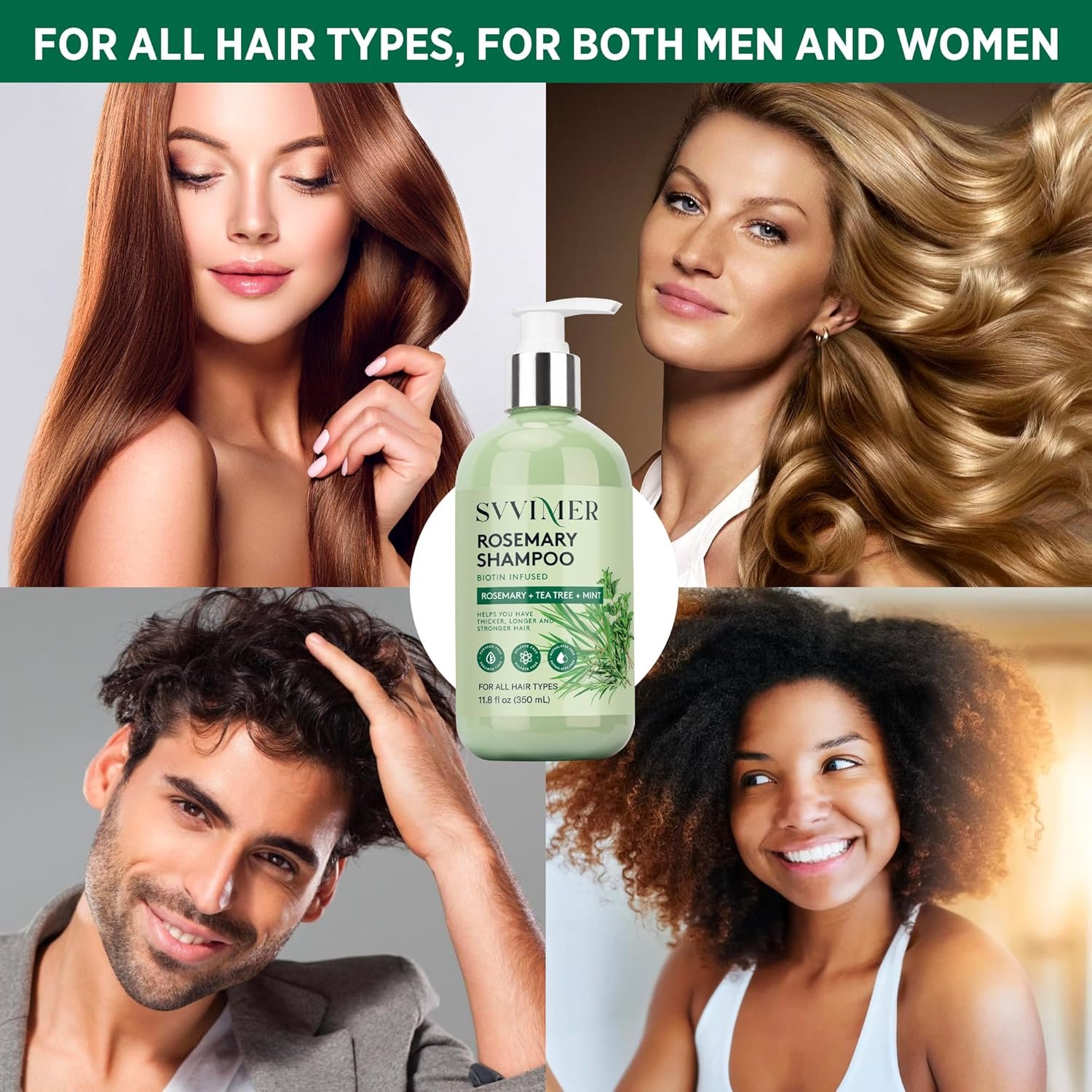 Rosemary Hair Growth Shampoo: Thickening and Regrowth Formula for Men & Women - Rosemary Mint Strengthening Shampoo with Tea Tree Oil Biotin - For Thinning Hair and Hair Loss 11.8 fl.oz - Image 8