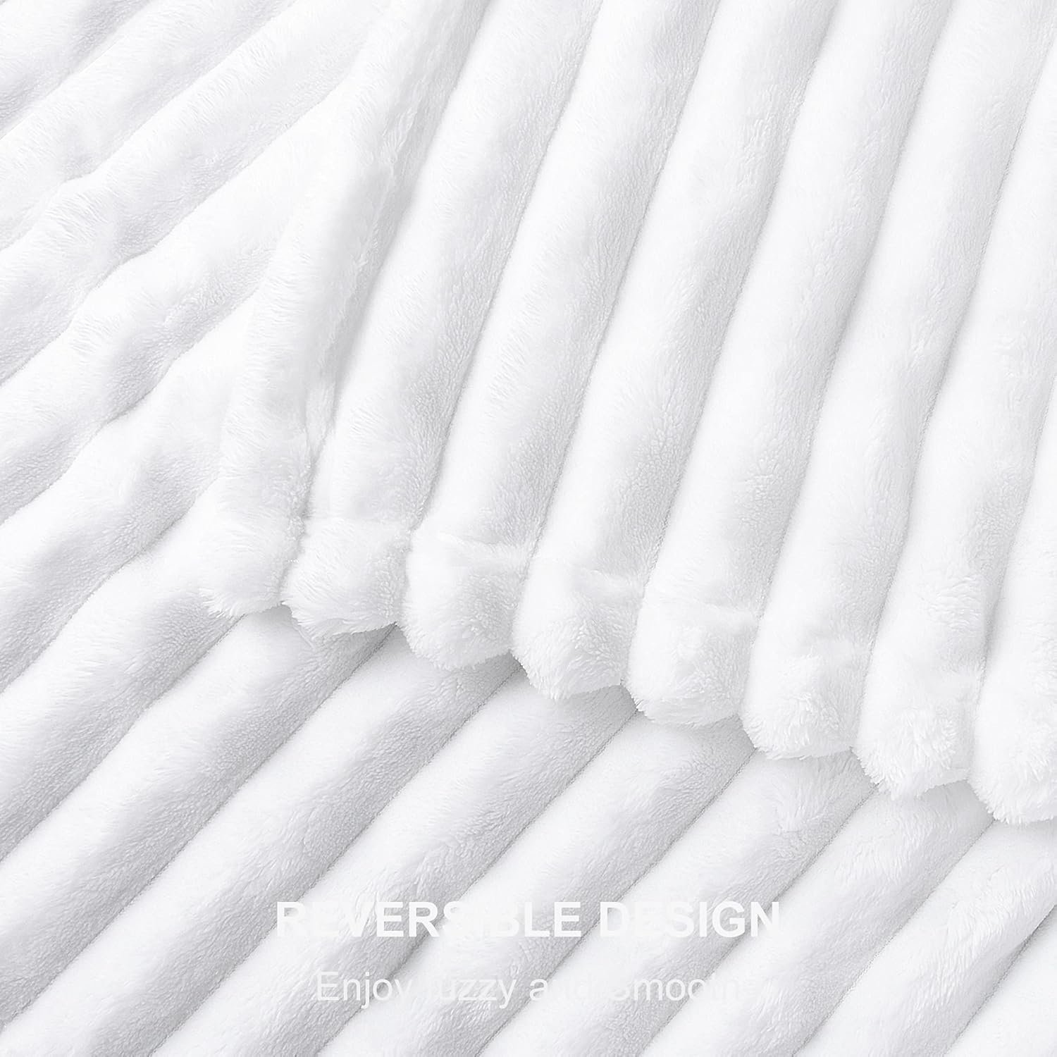 Catalonia White Fleece Throw Blanket for Couch, Super Soft Fuzzy Plush Blanket for Adults and Kids, All Seasons Lounging Velvet Blanket, Living Room Decor Blanket - Image 6