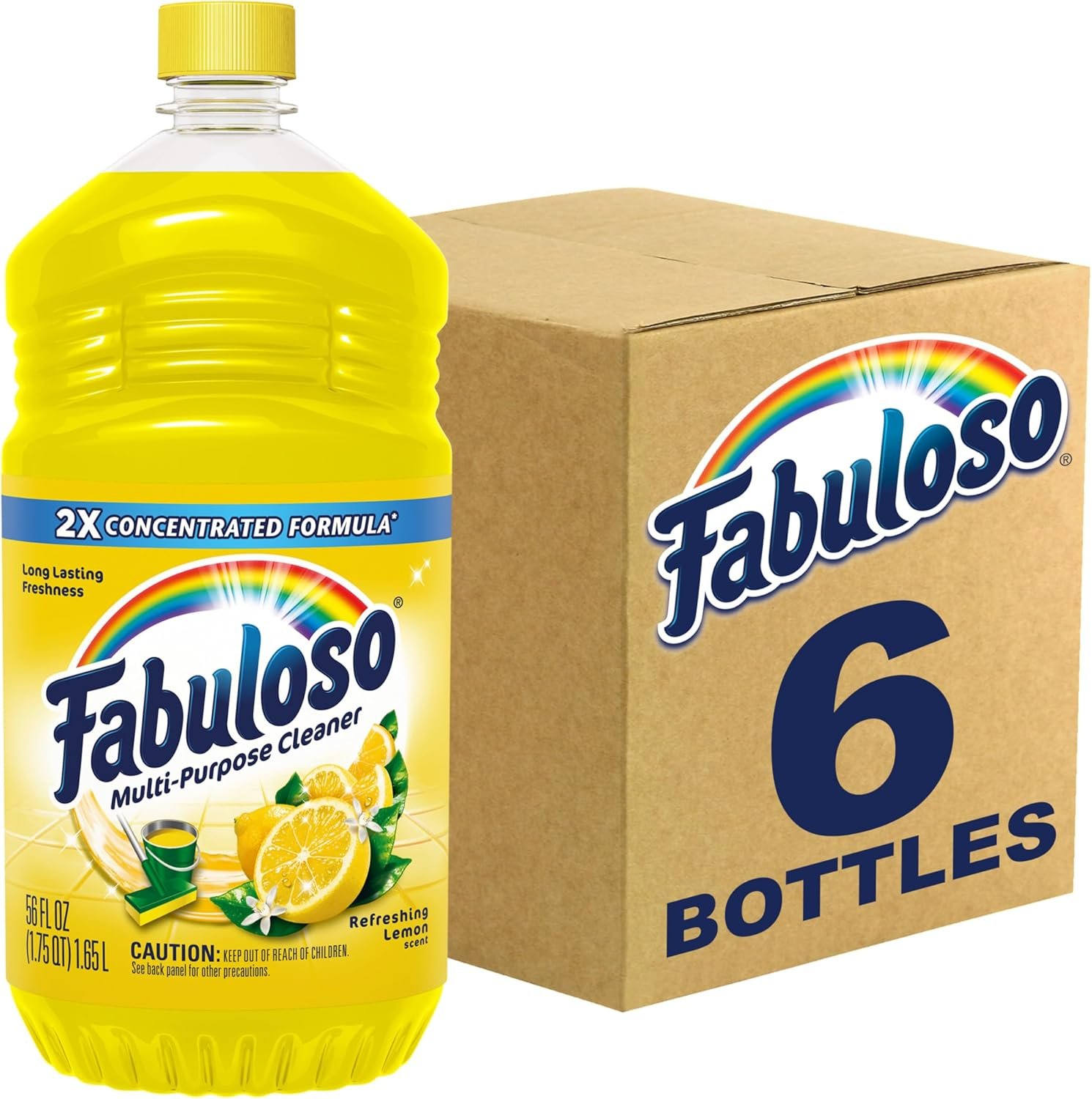 Fabuloso Multi-Purpose Cleaner 2X Concentrated, Refreshing Lemon- 56 fl oz(Pack of 6) - Image 2