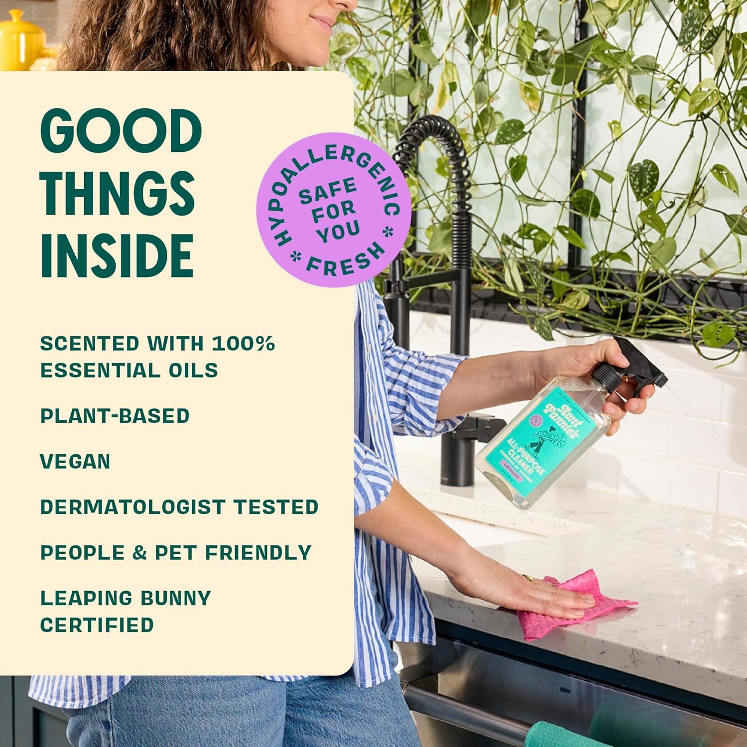 Aunt Fannie's All Purpose Household Cleaner, Multi-surface Spray Cleaner, Powered by Vinegar for Kitchen, Bath, Windows and Countertops, Lavender Scent (Pack of 1) Packaging May Vary - Image 5