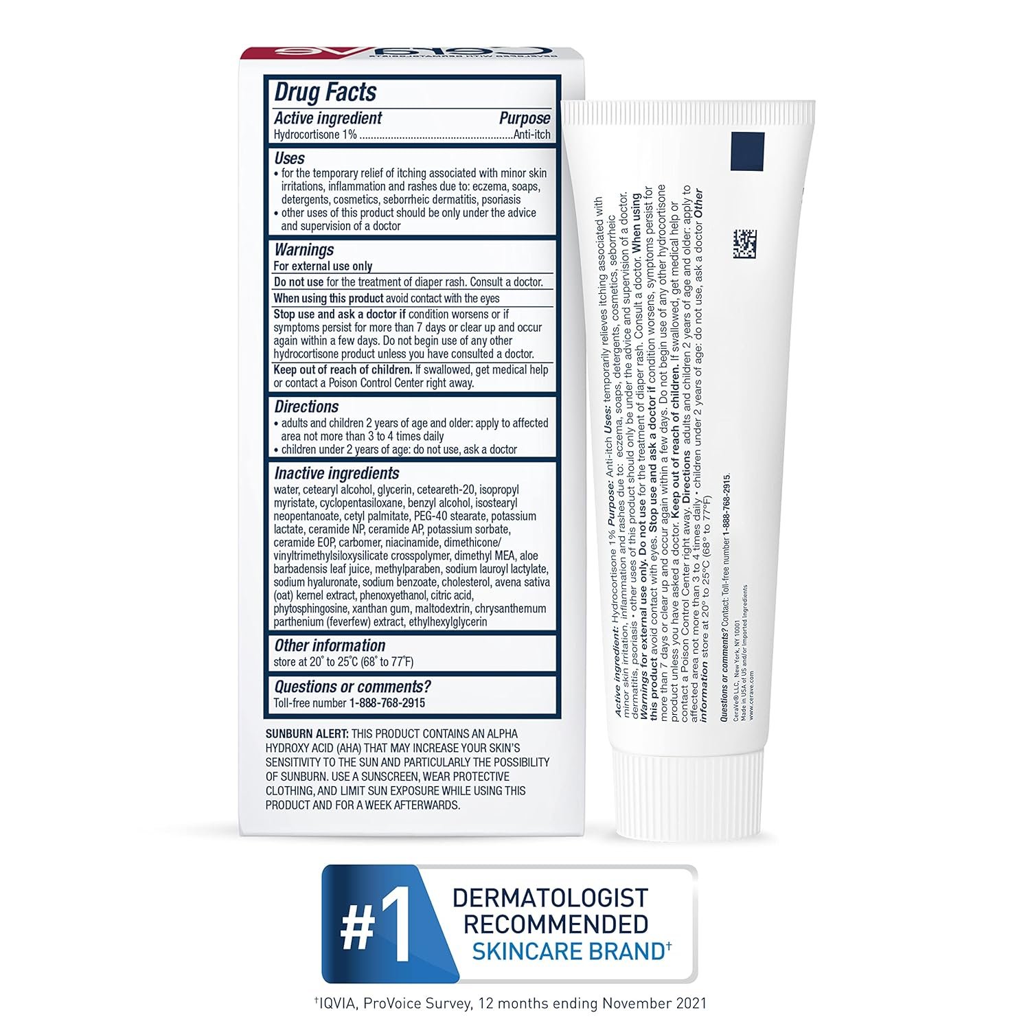 CeraVe 1% Hydrocortisone Anti-Itch Cream | Fragrance-Free Relief for Eczema-Prone & Dry Skin | 1 Ounce - Image 7