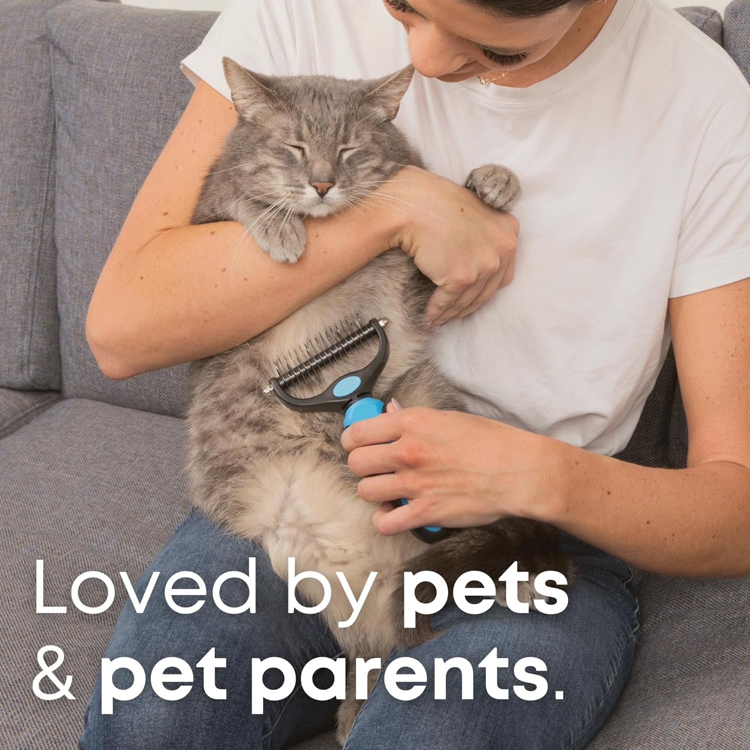 Dematting and Deshedding Comb for Dogs and Cats Grooming Tool - Mat Remover - Safe Detangler for Matted Fur Hair - Double Sided Undercoat Deshedder Brush - Image 8