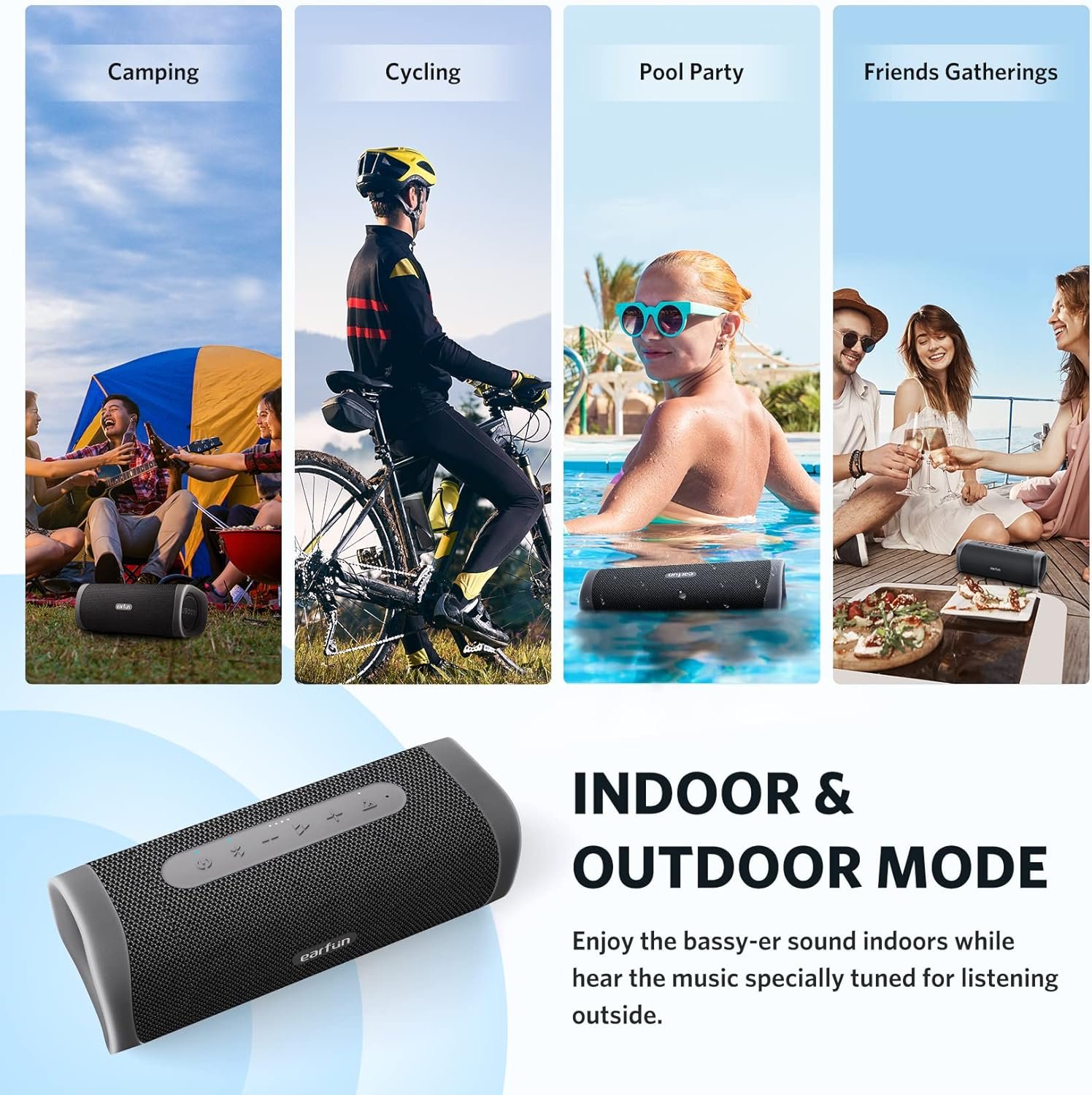 EarFun Bluetooth Speaker, UBOOM L Portable Wireless Speaker 28W Loud Stereo Sound, Rich Bass, IP67 Waterproof & Dustproof, Dual Pairing, Built-in Mic, Low Latency for Party, Indoor & Outdoor - Image 8