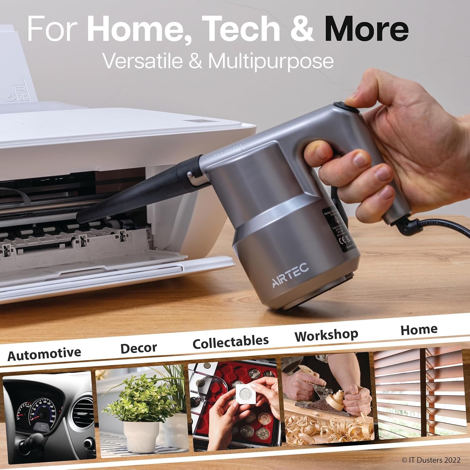 IT Dusters AirTec Ultra Electric Air Duster Blower for PC, Laptop, Console, Electronics and Home Cleaning, Environmental Alternative to Spray air can Duster Keyboard Cleaner (Type 3) - Image 6