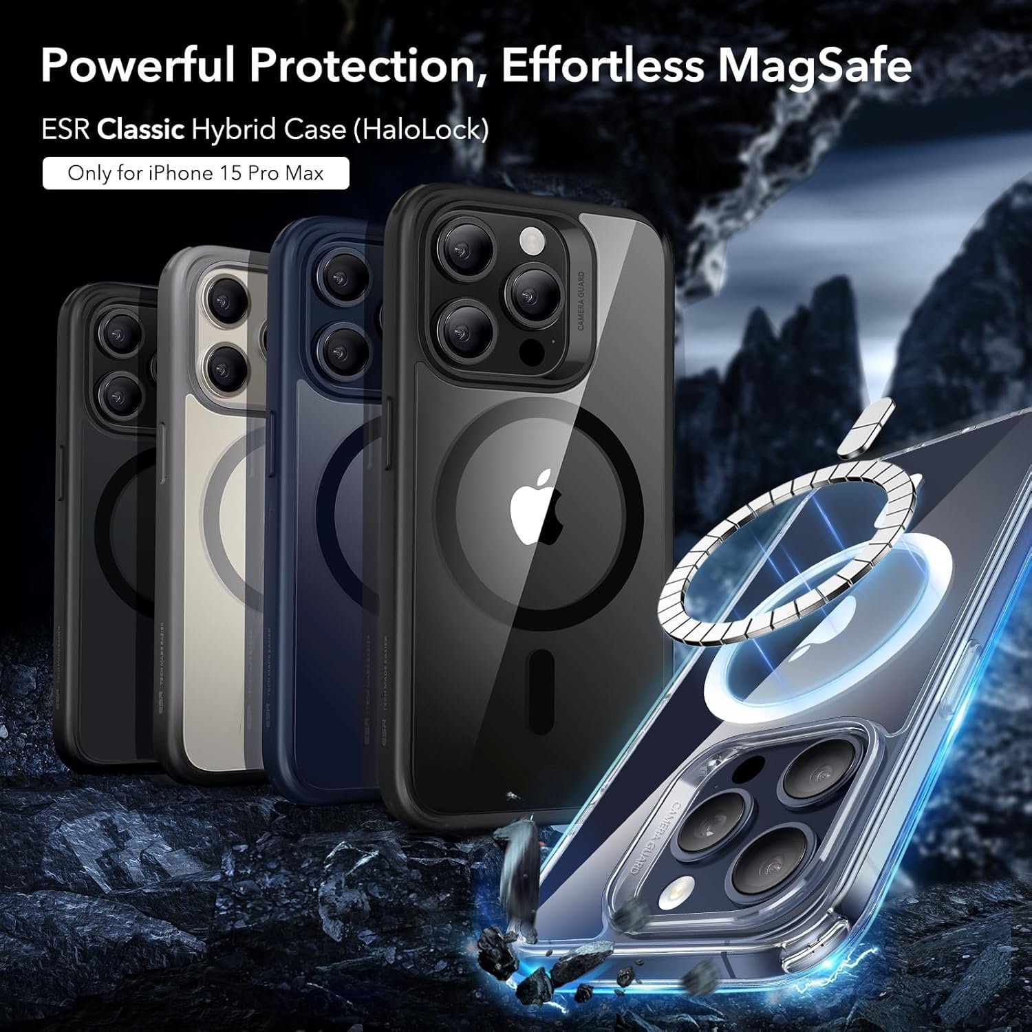 ESR for iPhone 15 Pro Max Case, Compatible with MagSafe, Military-Grade Protection, Yellowing Resistant, Scratch-Resistant Back, Magnetic Phone Case for iPhone 15 Pro Max, Classic Series, Clear - Image 3