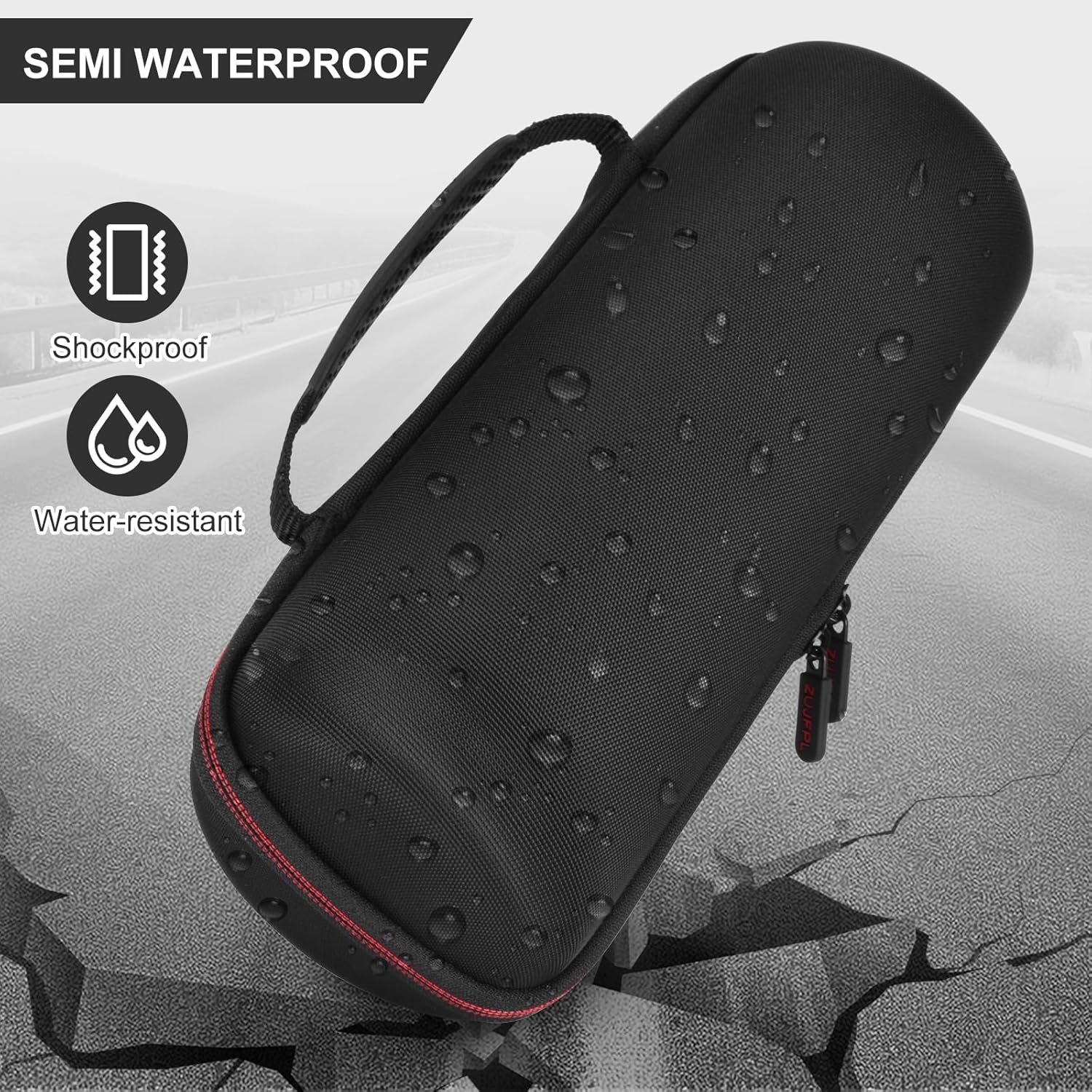 EVA Hard Case Compatible with JBL Charge 5 / Charge 4 Bluetooth Portable Speaker,Fit for JBL Charge 4 / Charge 5 Premium Travel Protective Carrying Storage Bag(Black) - Image 6