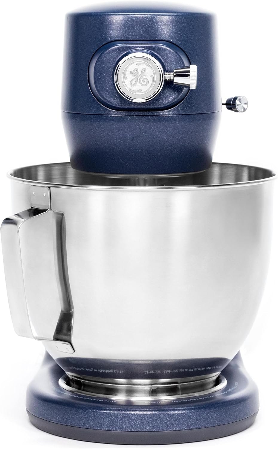 GE Tilt-Head Electric Stand Mixer | 7-Speed, 350-Watt Motor | Includes 5.3-Quart Bowl, Flat Beater, Dough Hook, Wire Whisk & Pouring Shield | Countertop Kitchen Essentials | Sapphire Blue - Image 5