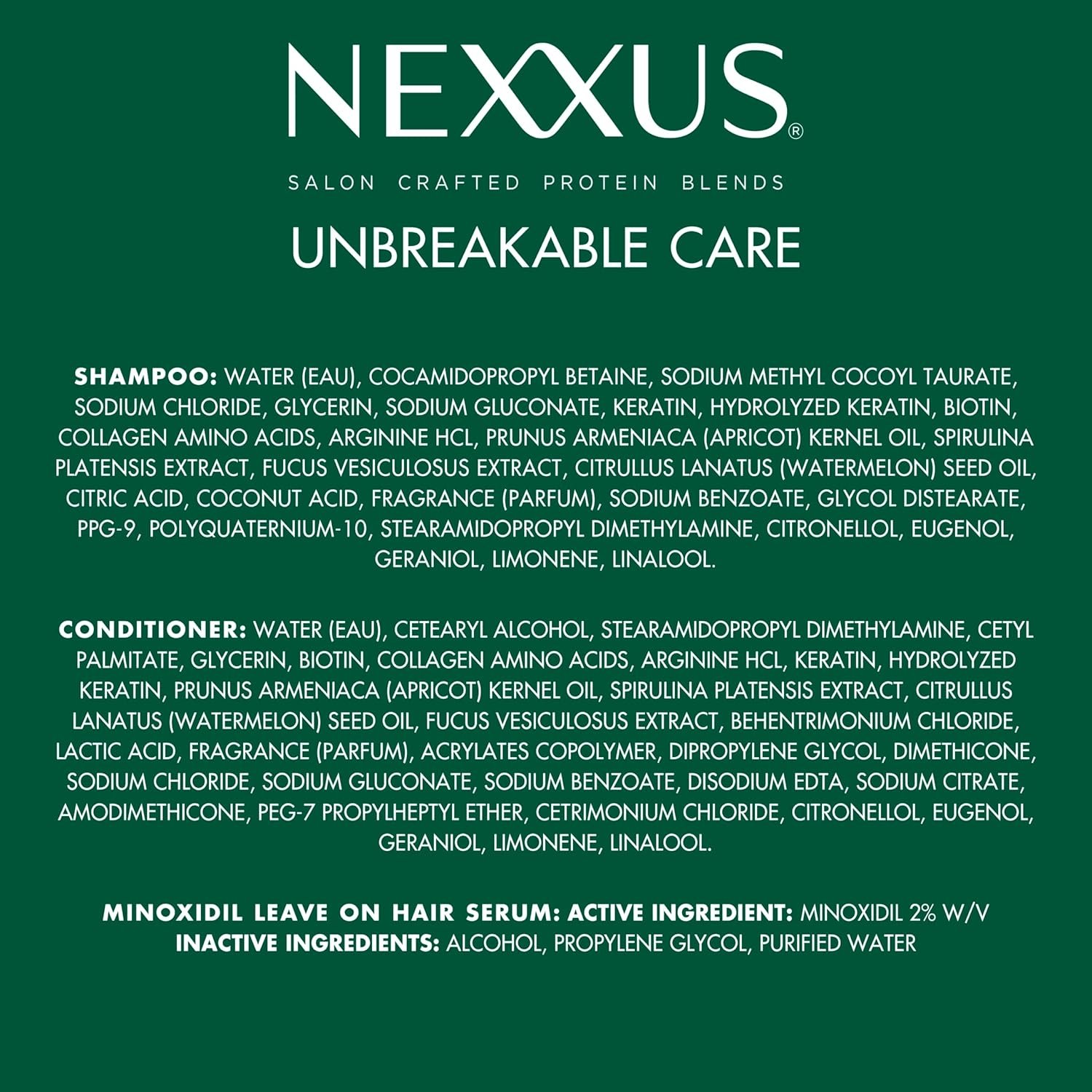 Nexxus 3 Pack Unbreakable Care Shampoo, Conditioner & Nexxus Minoxidil Topical Solution 2% - Image 12