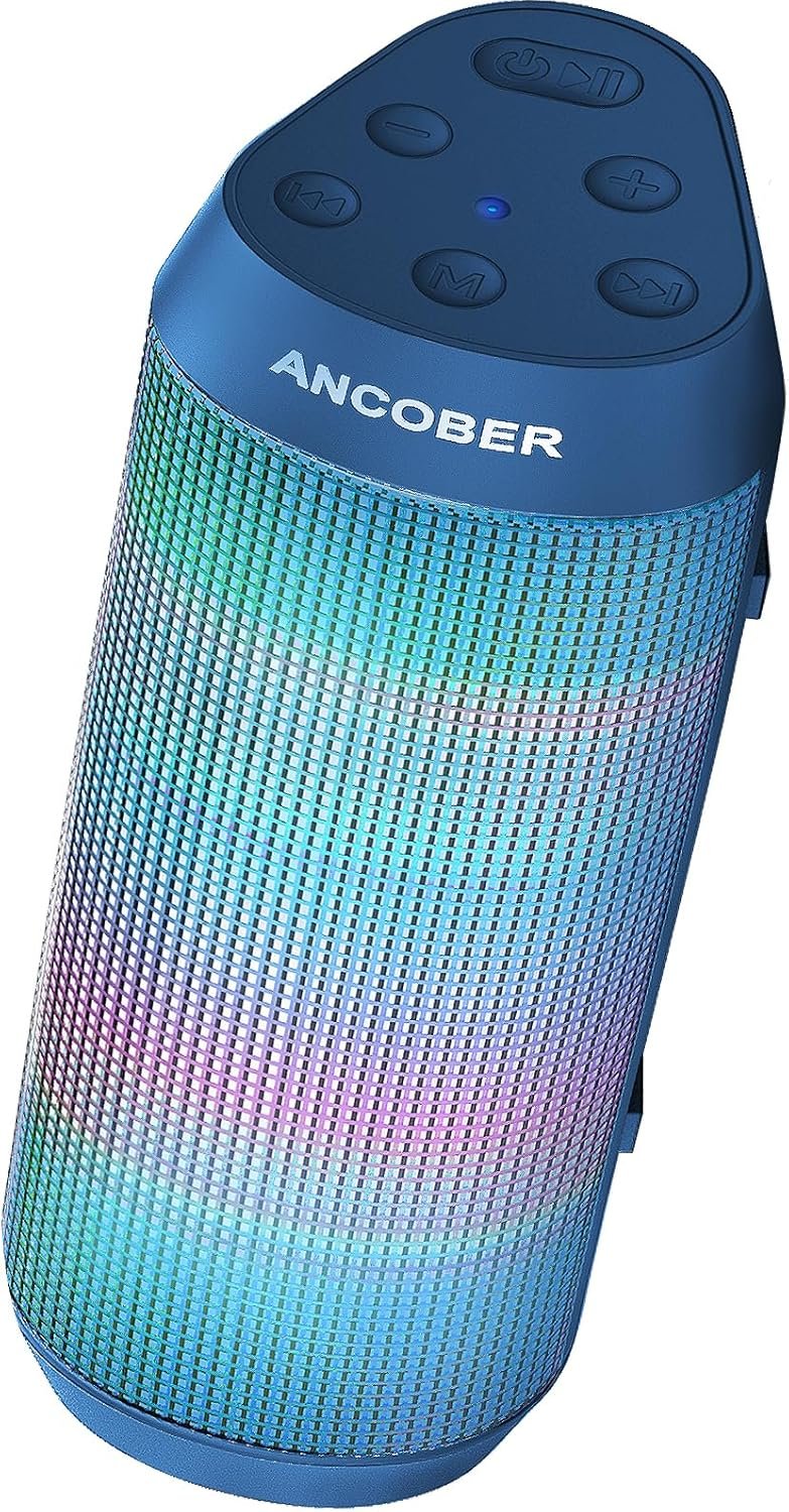 Bluetooth Speaker, Portable Wireless HD Stereo Sound with Cool Lights, IPX4 Waterproof, USB Rechargeable,TWS Pairing,for Party Outdoor Camping Travel Electronics Gadgets,Him Her Birthday Gifts - Image 2