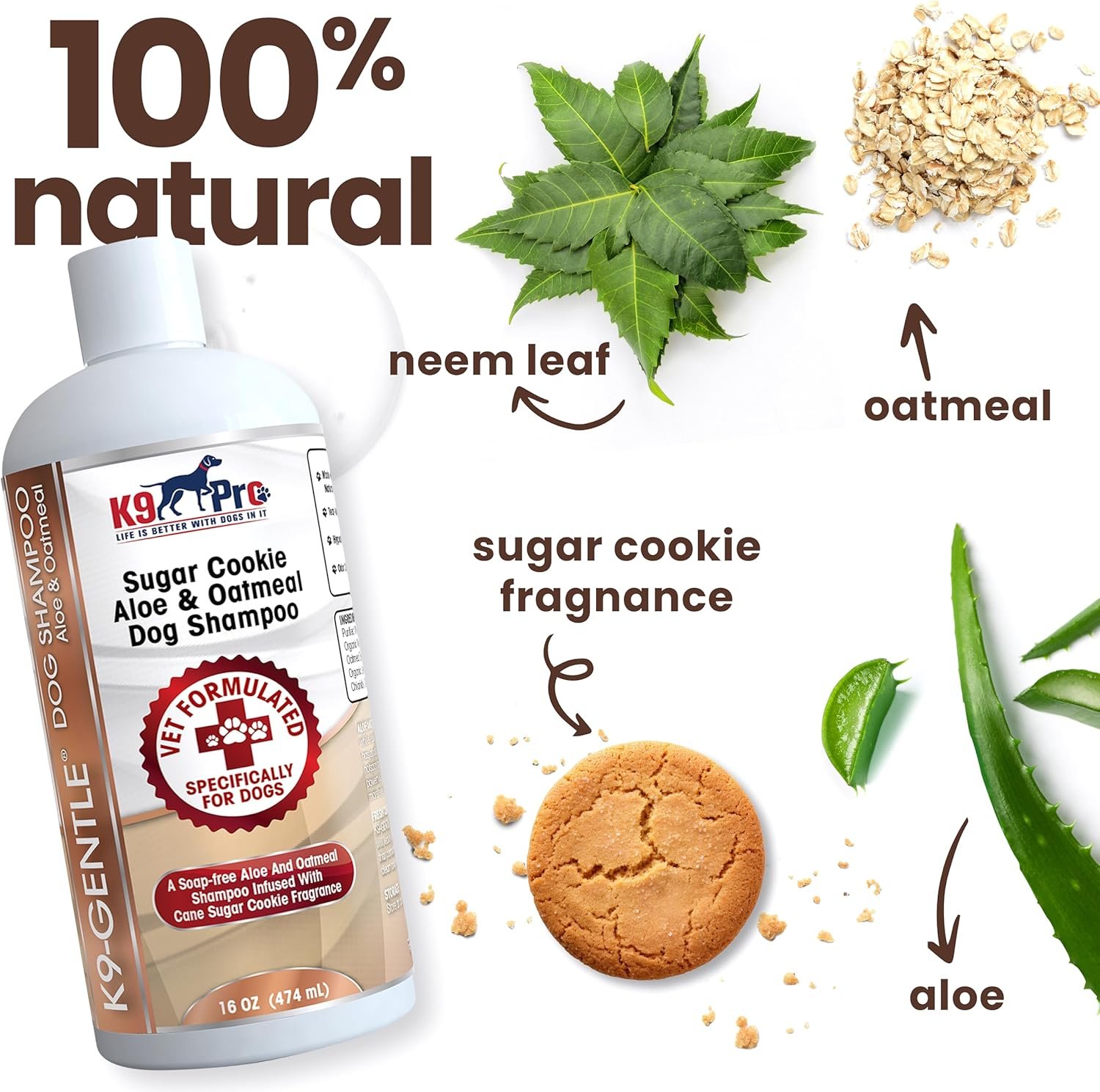 Dog Shampoo for Allergies and Itching Sensitive Skin Hypoallergenic Aloe and Oatmeal + Conditioner Itchy Skin Relief for Dogs Safe All Natural Tear Free Bath All Breeds Small Medium Large - Image 3