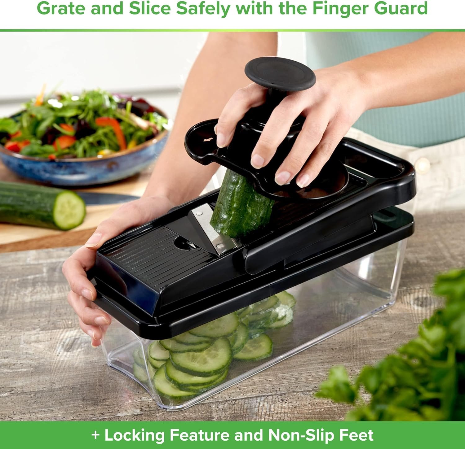 PrepNaturals Vegetable Chopper with Container, Veggie Chopper, Food Chopper & Onion Chopper - Mandoline Slicer for Kitchen (12 in 1, Black) - Image 4