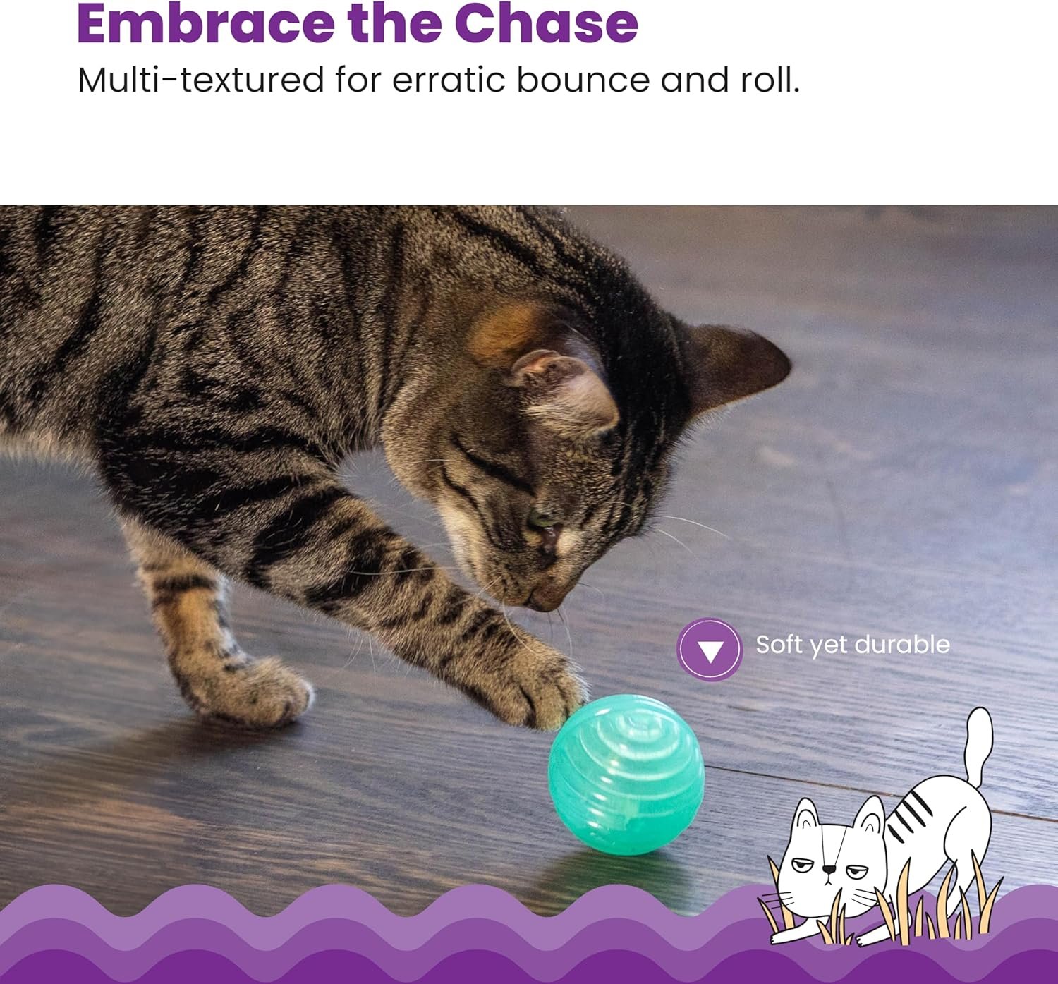 Catstages Ball Treat Stuffer Interactive Cat Toy, Green - Image 5