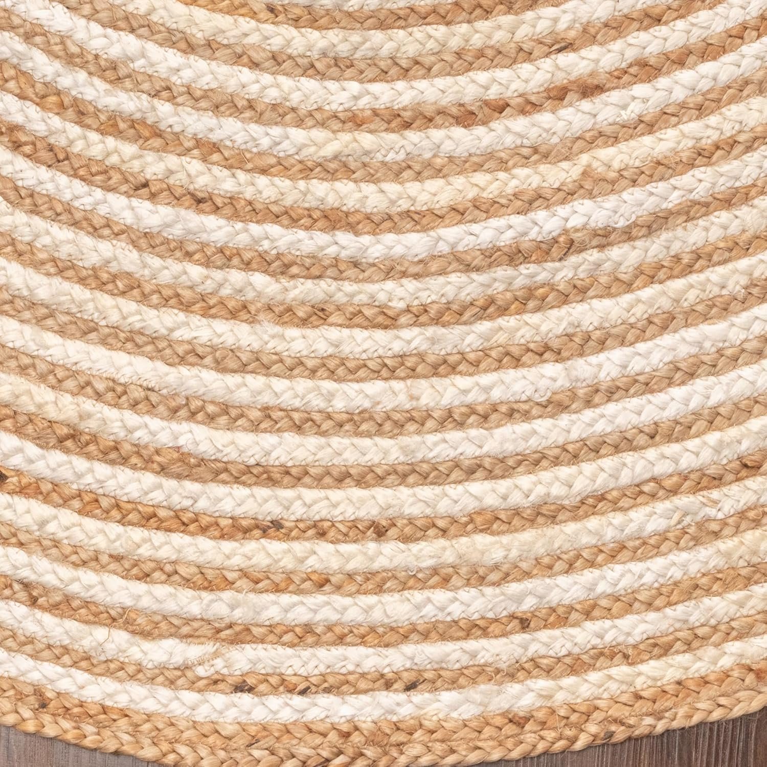 Superior Braided Jute Handwoven Indoor Area Rug, Jute Floor Decor for Living Room, Dining Room, Bedroom, Office, Dorm, Kitchen, Entry, Hand-Woven Modern Farmhouse Rugs, 2' x 3', Natural Tan - Image 4