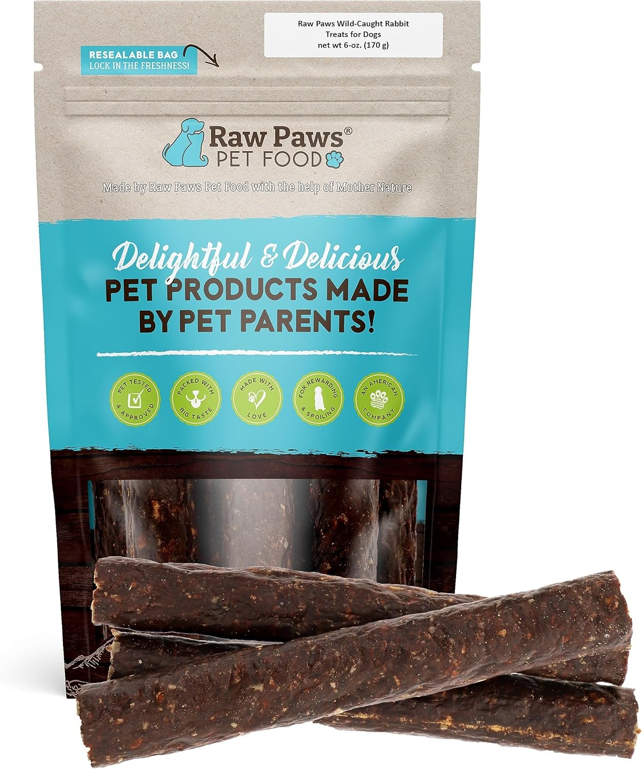 Raw Paws Wild-Caught Rabbit Treats for Dogs, 6-oz - Packed in USA - Rabbit Dog Treats - Corn, Soy & Grain Free Rabbit Bites Dog Treats - Real Rabbit Meat for Dogs - Rabbit Training Treats for Puppies - Image 2