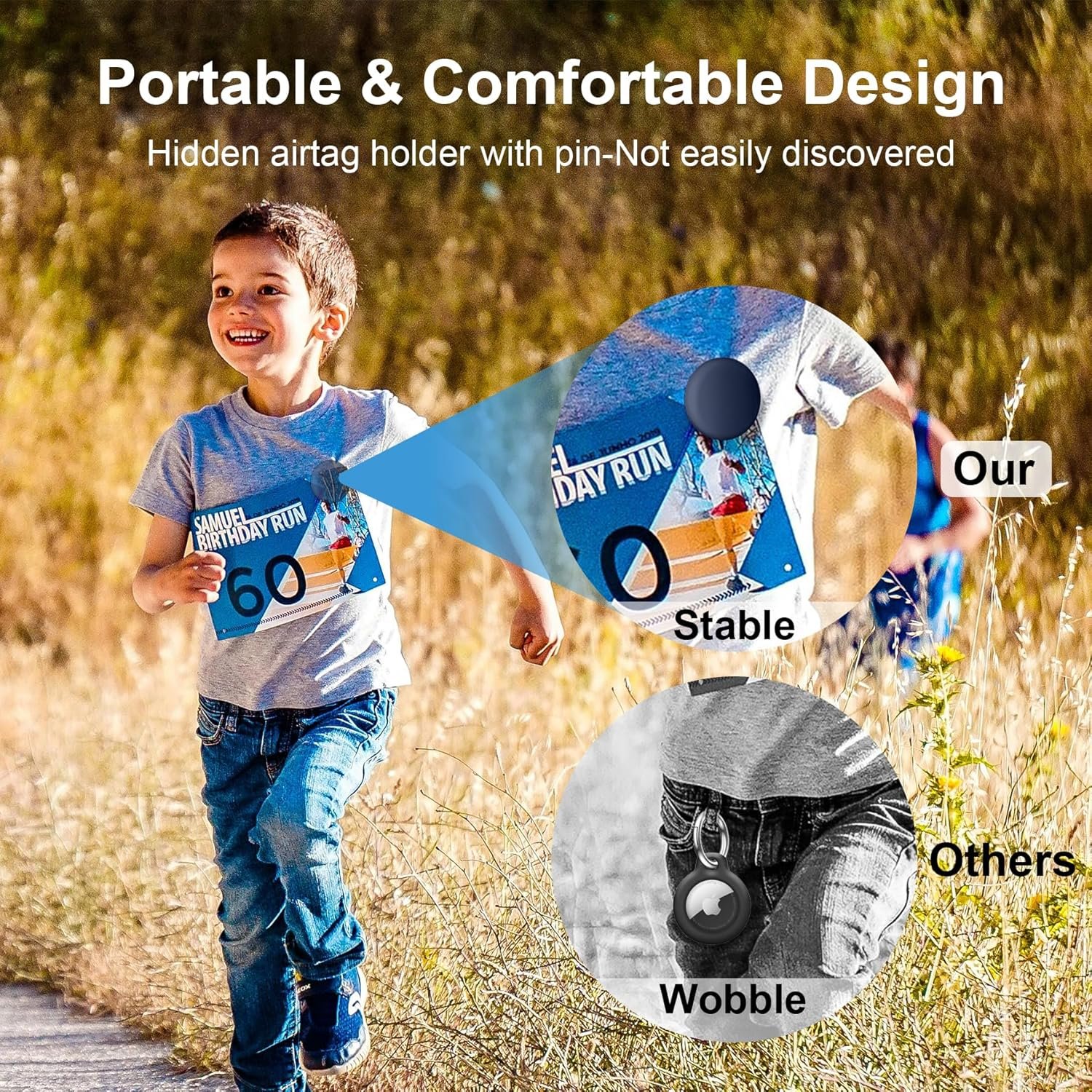 Apple Airtag Holder for Kids discreet, Apple Air Tag-4 Pack Silicone with Safety Pins, GPS Tracker Case for Toddlers/Children/Elderly, Waterproof Airtag for Kids Hidden Inside Clothes/Backpack/Luggage - Image 5