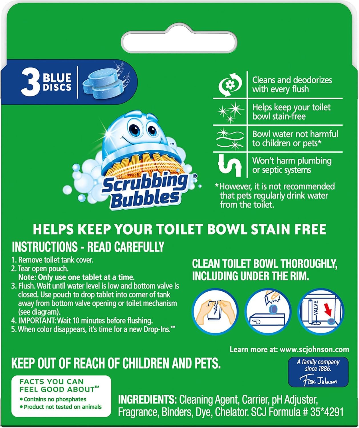 Scrubbing Bubbles Toilet Bowl Tablets, Continuous Clean Toilet Drop In Discs, Each Tablet Provides 4 Weeks of Protection Against Stains and Build Up, 3 Count - Image 3