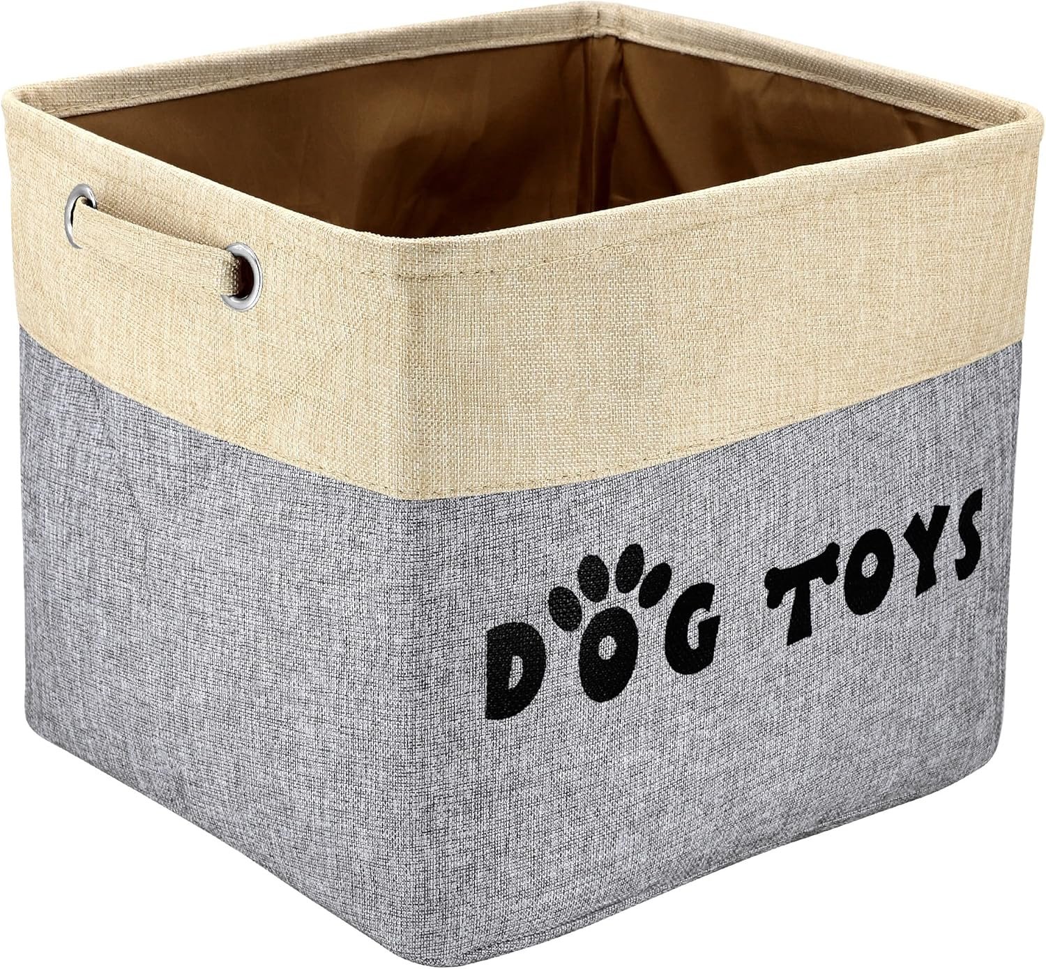 PET ARTIST Non-Customized Dog Toy Storage Basket Bin- Rectangular Large Storage Box Chest Organizer for Dog Toys,Dog Coats,Dog Clothing,Dog Apparel & Accessories,Gray - Image 2