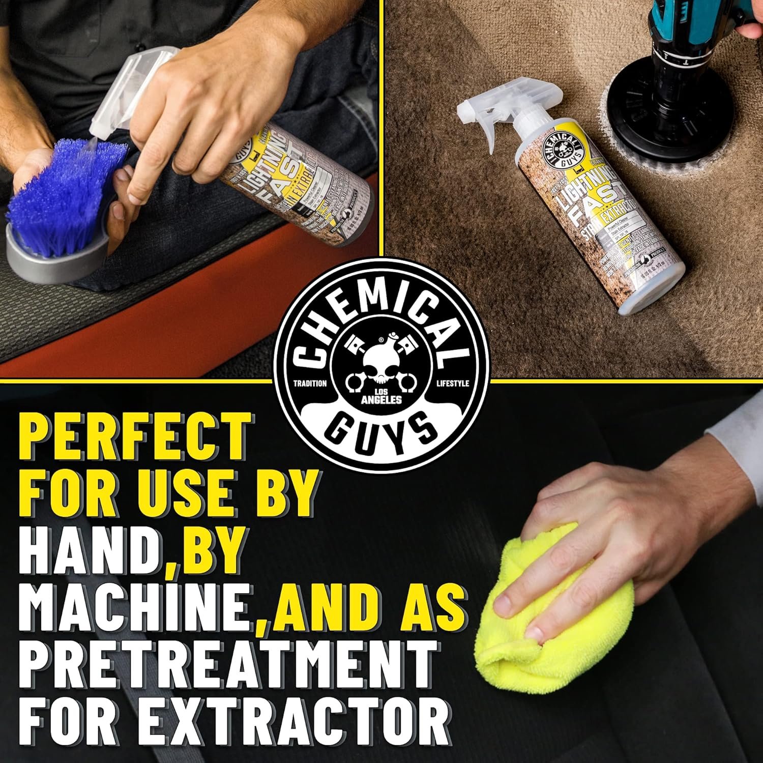 Chemical Guys SPI_191_16 Lightning Fast Carpet and Upholstery Stain Extractor, (Fabric, Upholstery, & Carpet), Safe for Cars, Home, Office, Furniture & More, 16 fl oz, Fresh Scent - Image 11