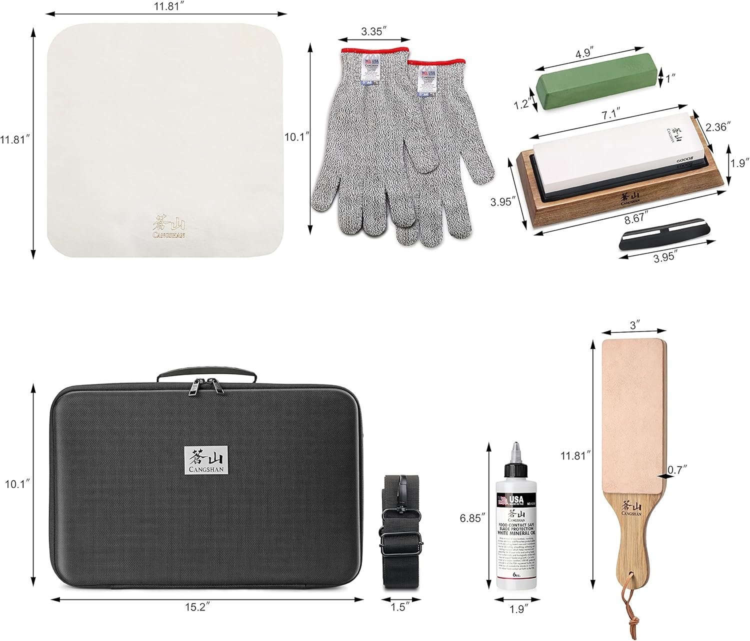 Cangshan 1026757 7-Piece Kitchen Knife Care & Sharpening Kit - Image 4