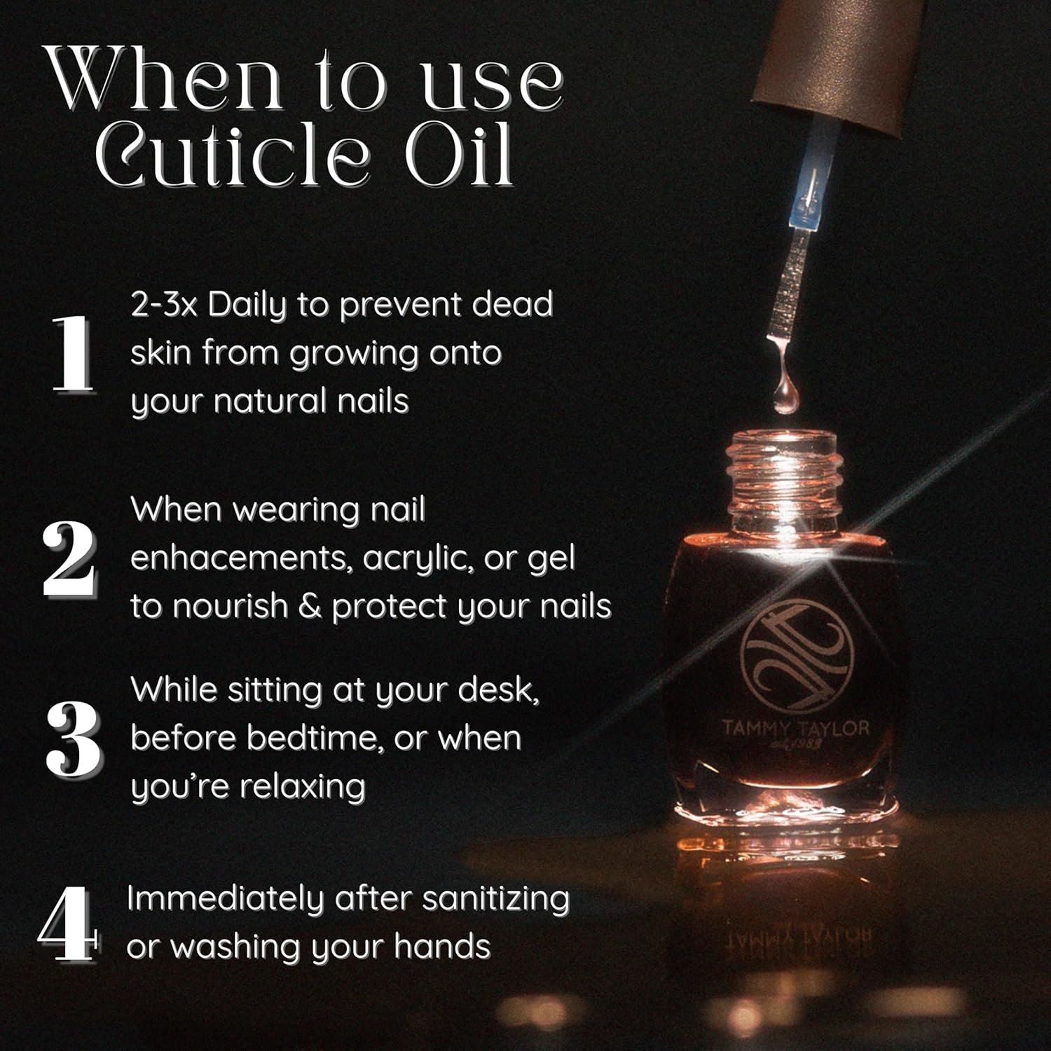 Tammy Taylor Hydrating Nail Cuticle Oil w/Cuticle Cream | Peach Cuticle Softener w/Vitamin E, Jojoba Oil, Natural Ingredients & USA Made Professional Nail Growth Oil for Growth and Strength .50 oz - Image 3