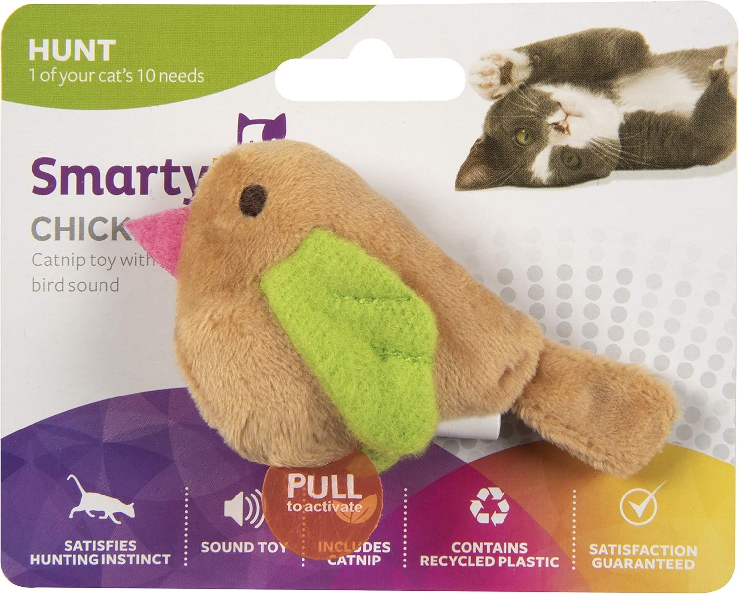 SmartyKat Chickadee Chirp Electronic Sound Cat Toy, Contains Catnip, Battery Powered - Light Brown, One Size - Image 13