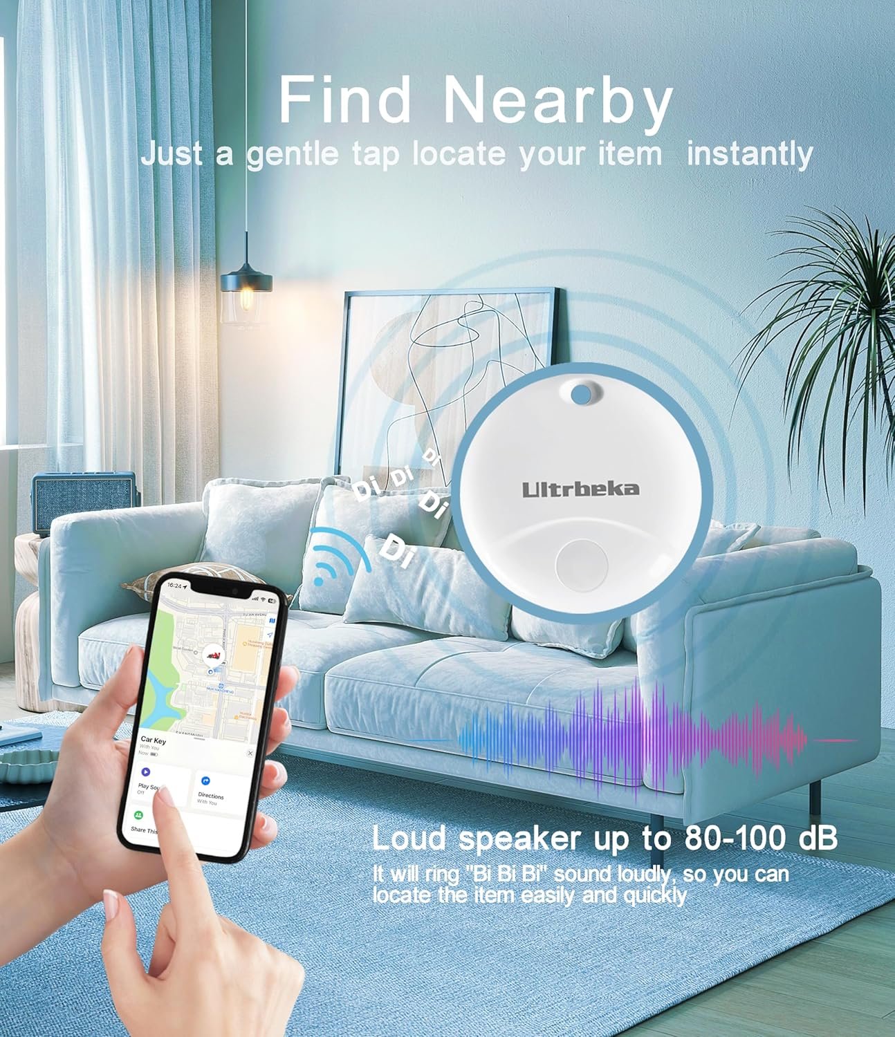 Air Tag 2 Pack Work with Apple Find My (iOS only), Item Finder Tag, Waterproof Mini Trackers for Bags, Luggage, Package, Comes with 2 Keyrings - Image 5