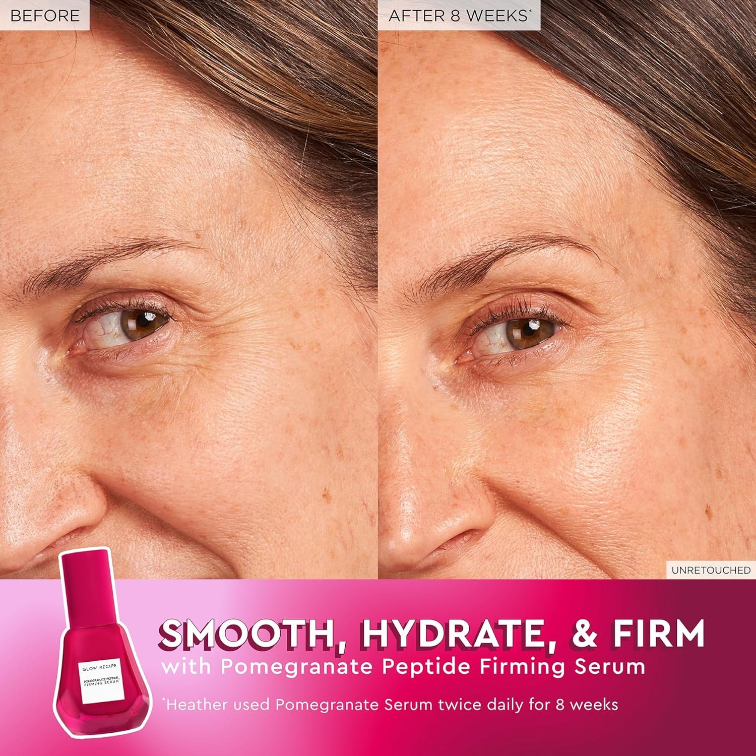 Glow Recipe Pomegranate Copper Peptides Face Serum - Face Firming Peptide Serum for Women & Men with Polypeptides + Hyaluronic Acid - Hydrating & Plumping Facial Serum for Smoothing Fine Lines (30ml) - Image 4