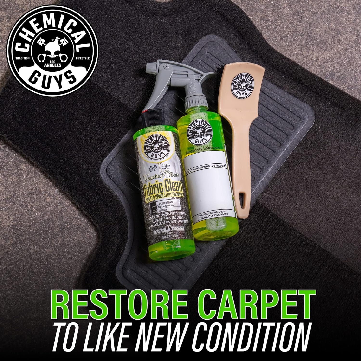 Chemical Guys CWS20316 Foaming Citrus Fabric Clean Carpet & Upholstery Cleaner (Car Carpets, Seats & Floor Mats), Safe for Cars, Home, Office, & More, 16 fl oz, Citrus Scent - Image 6
